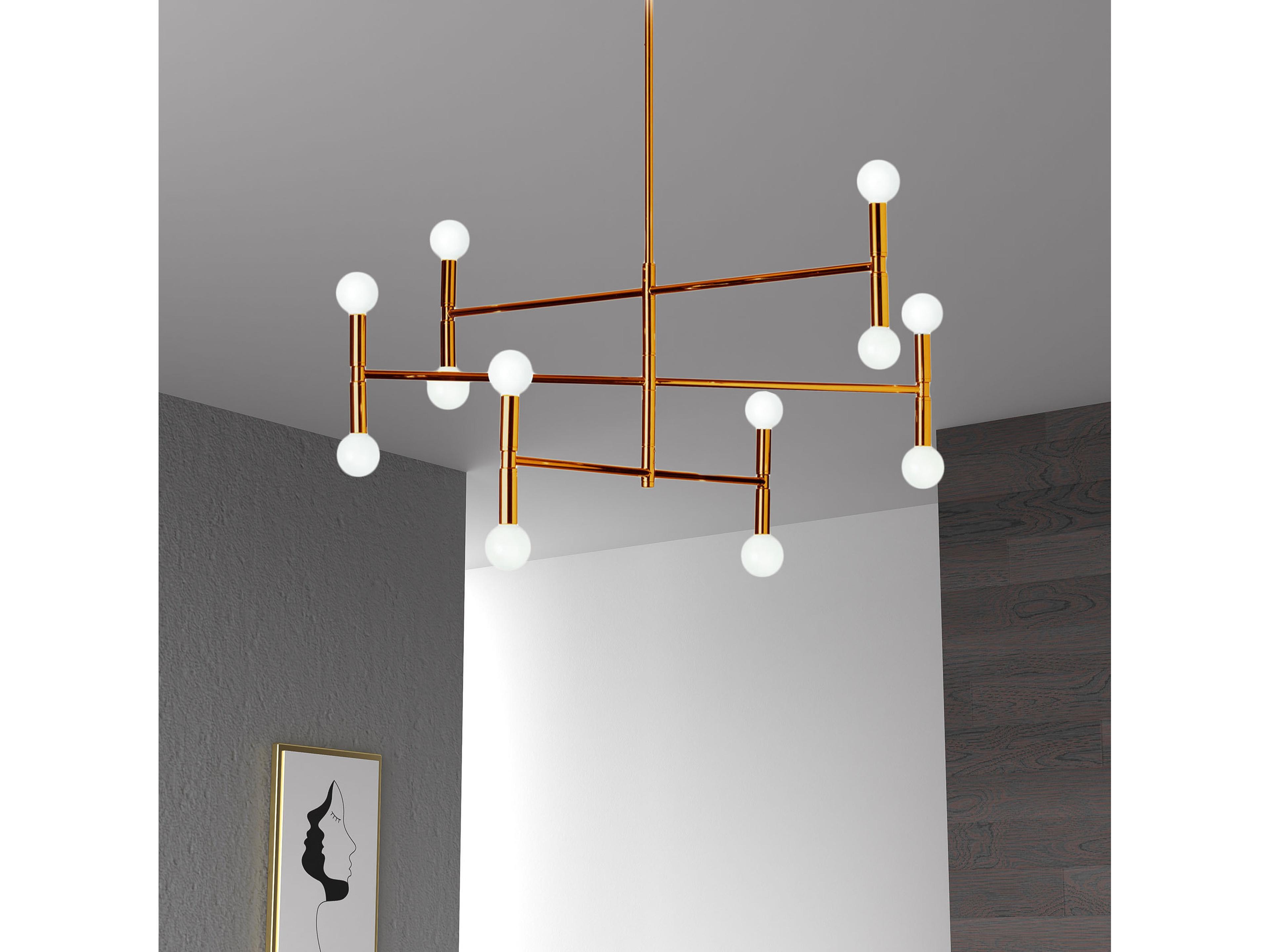Dainolite Ava 12-Light Vintage Bronze Linear Tiered Chandelier
