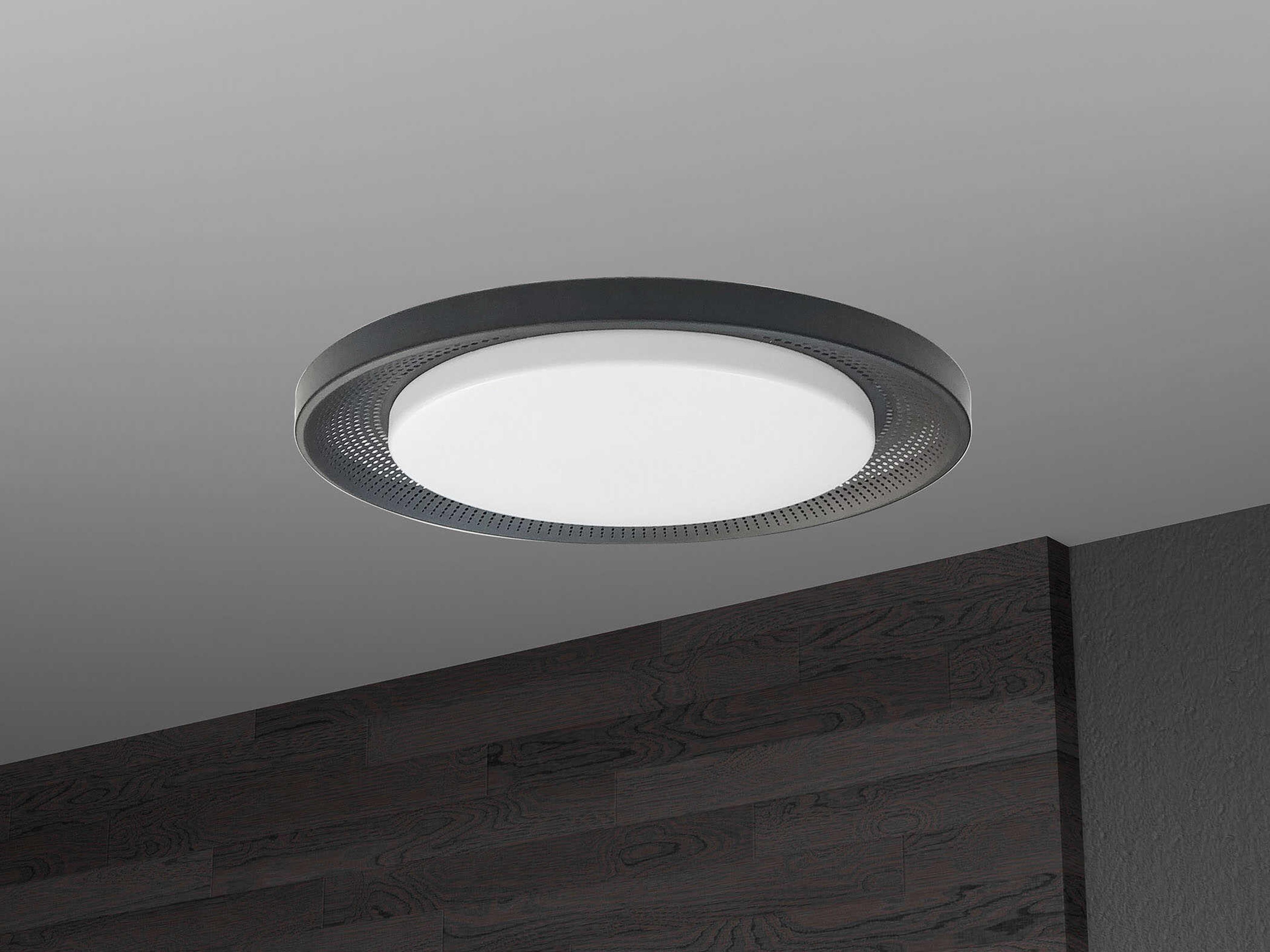 Dainolite Boullier 1-Light Matte Black Round Flush Mount