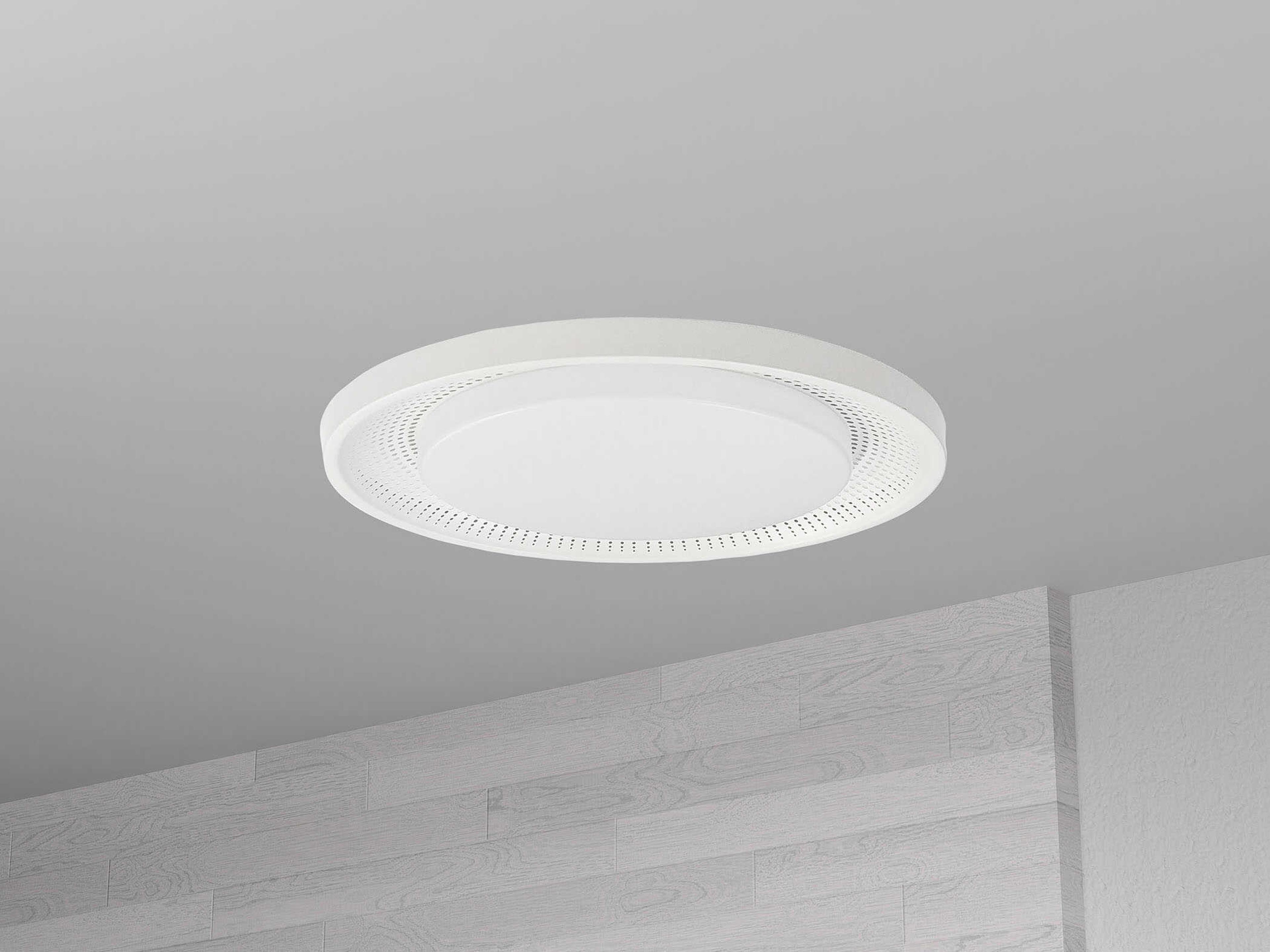 Dainolite Boullier 1-Light Matte White Round Flush Mount