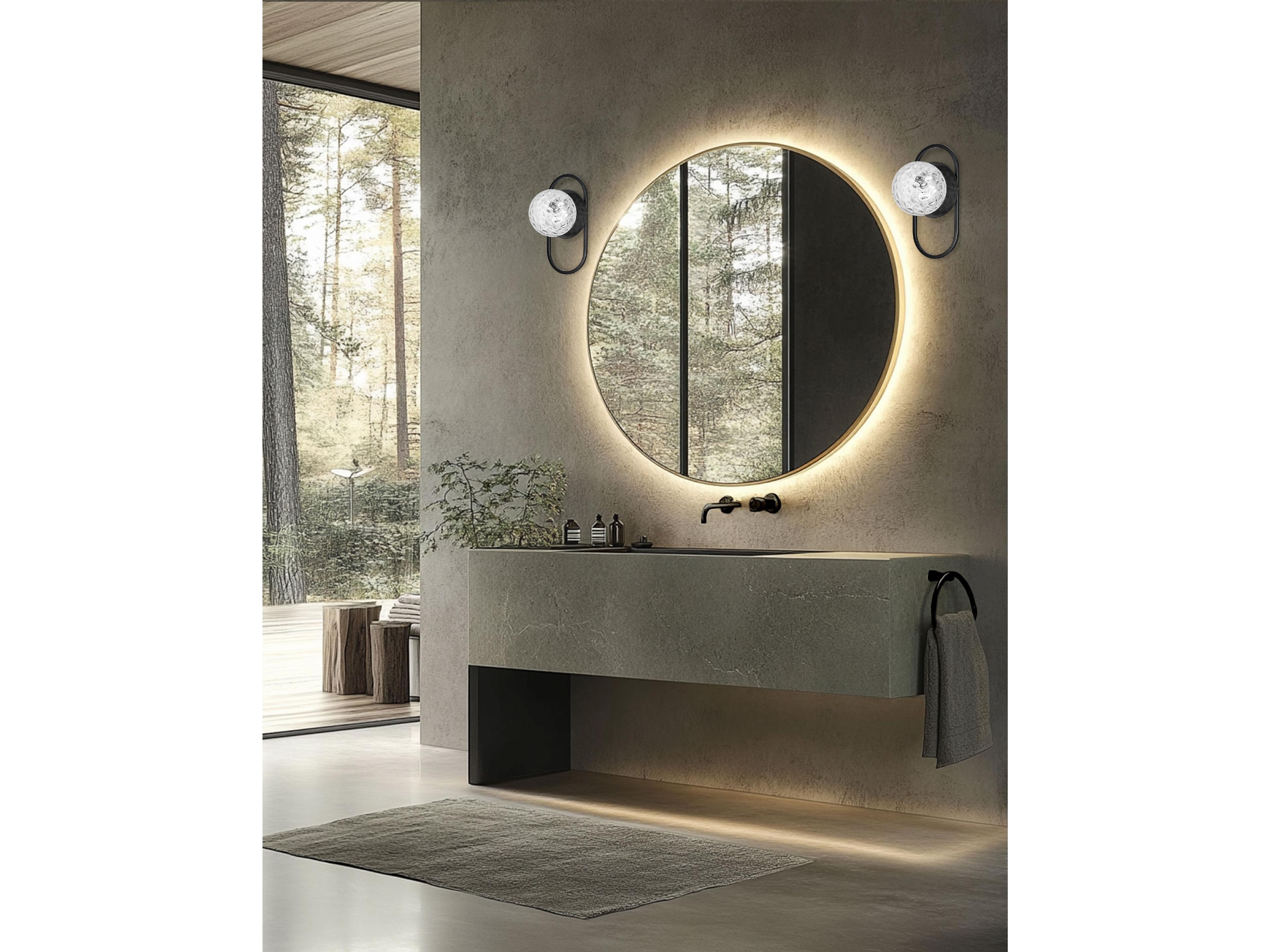 Dainolite Burlat 1-Light Matte Black Wall Sconce