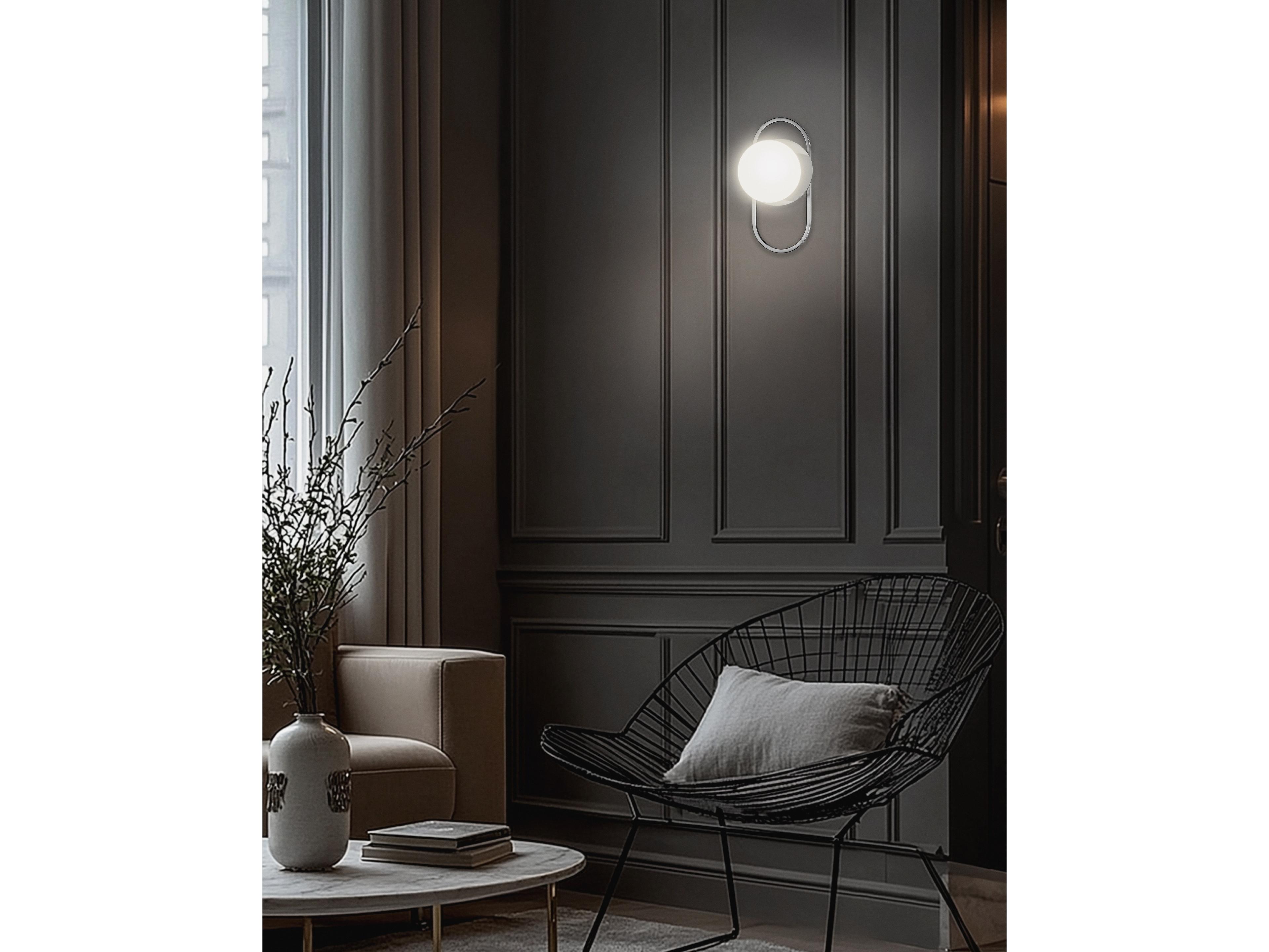 Dainolite Burlat 1-Light Polished Chrome Wall Sconce