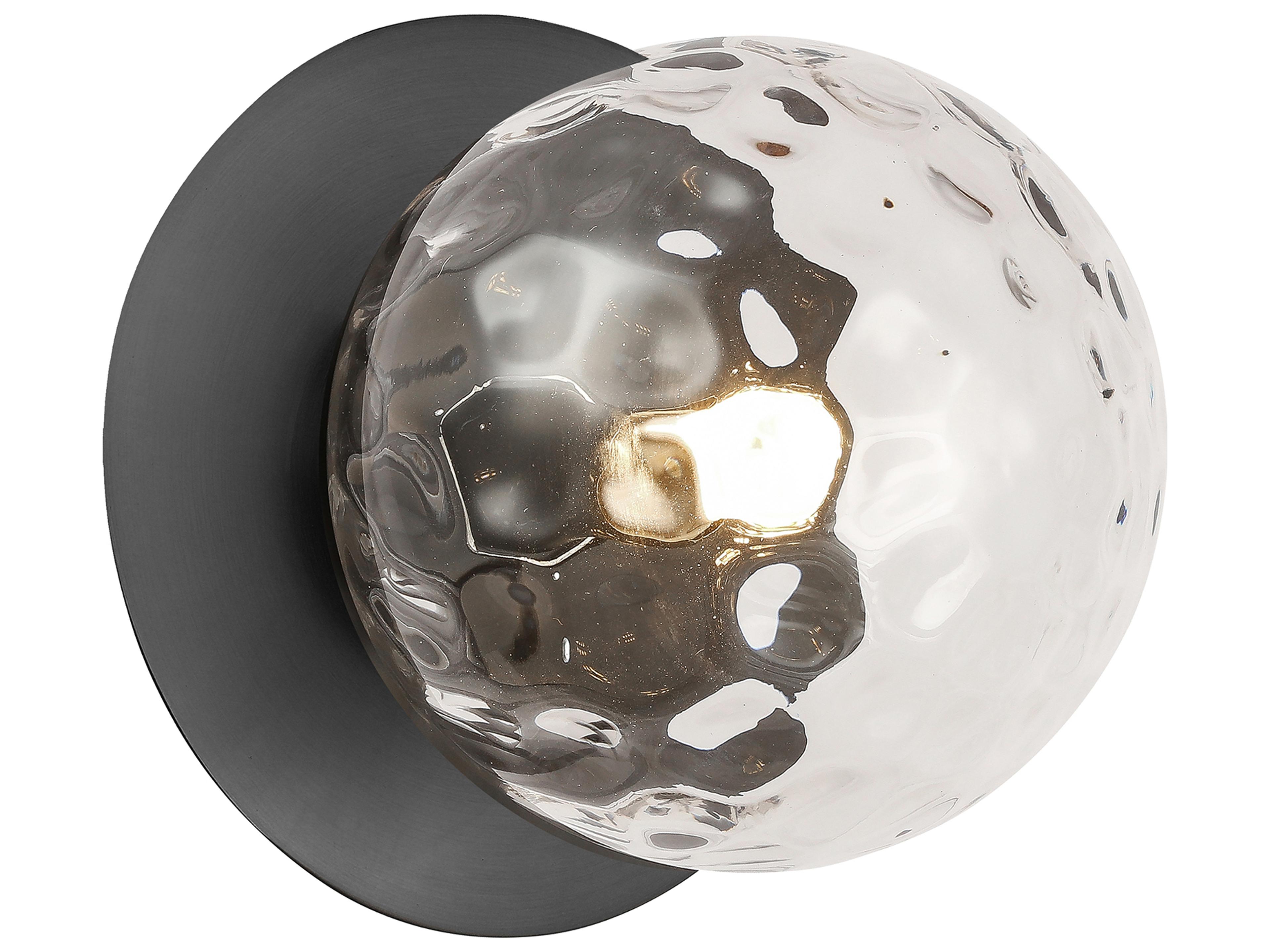 Burlat Wall Sconce in Matte Black with Clear Glass