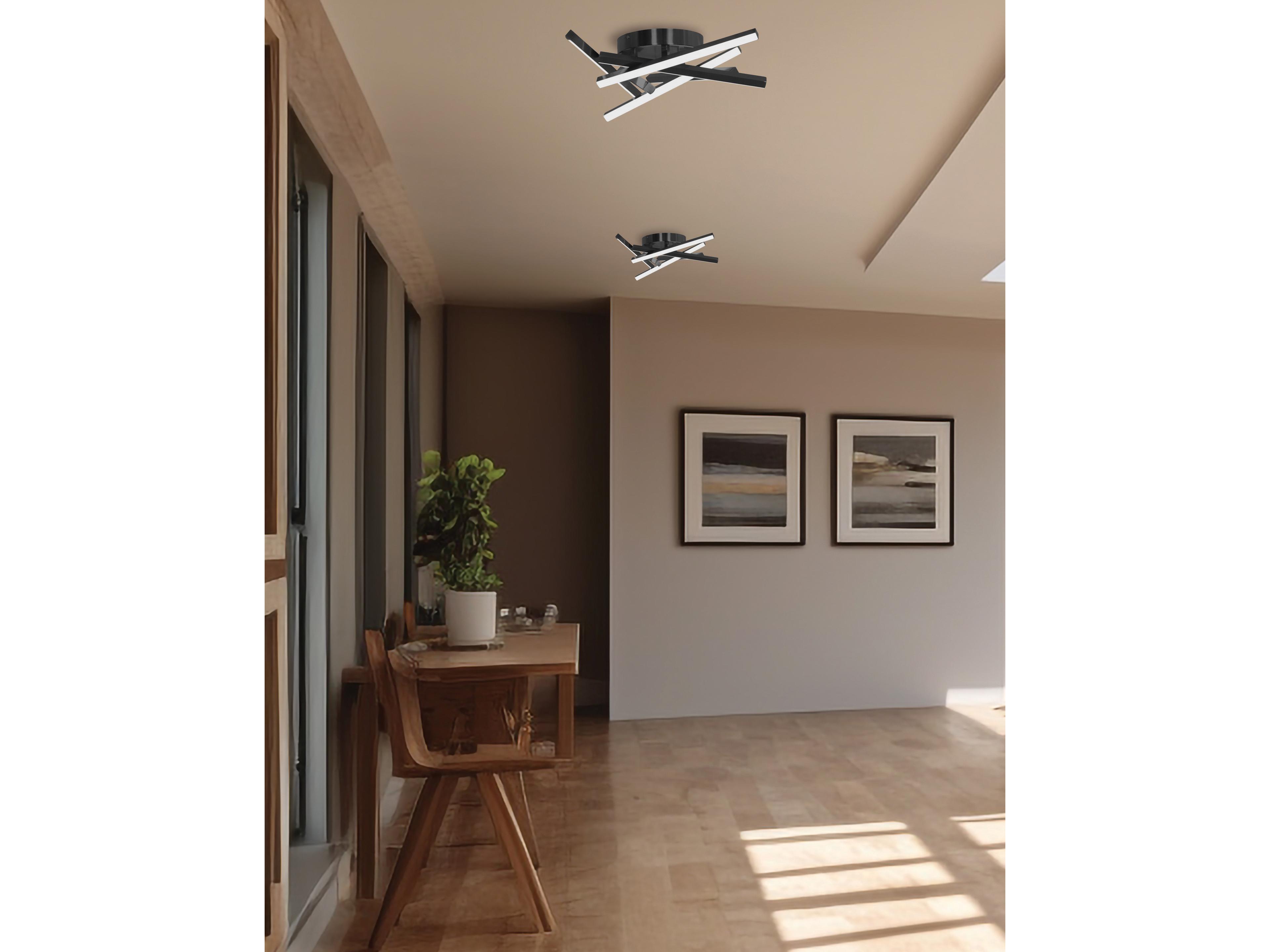 Dainolite Carly 1-Light Matte Black Linear Flush Mount