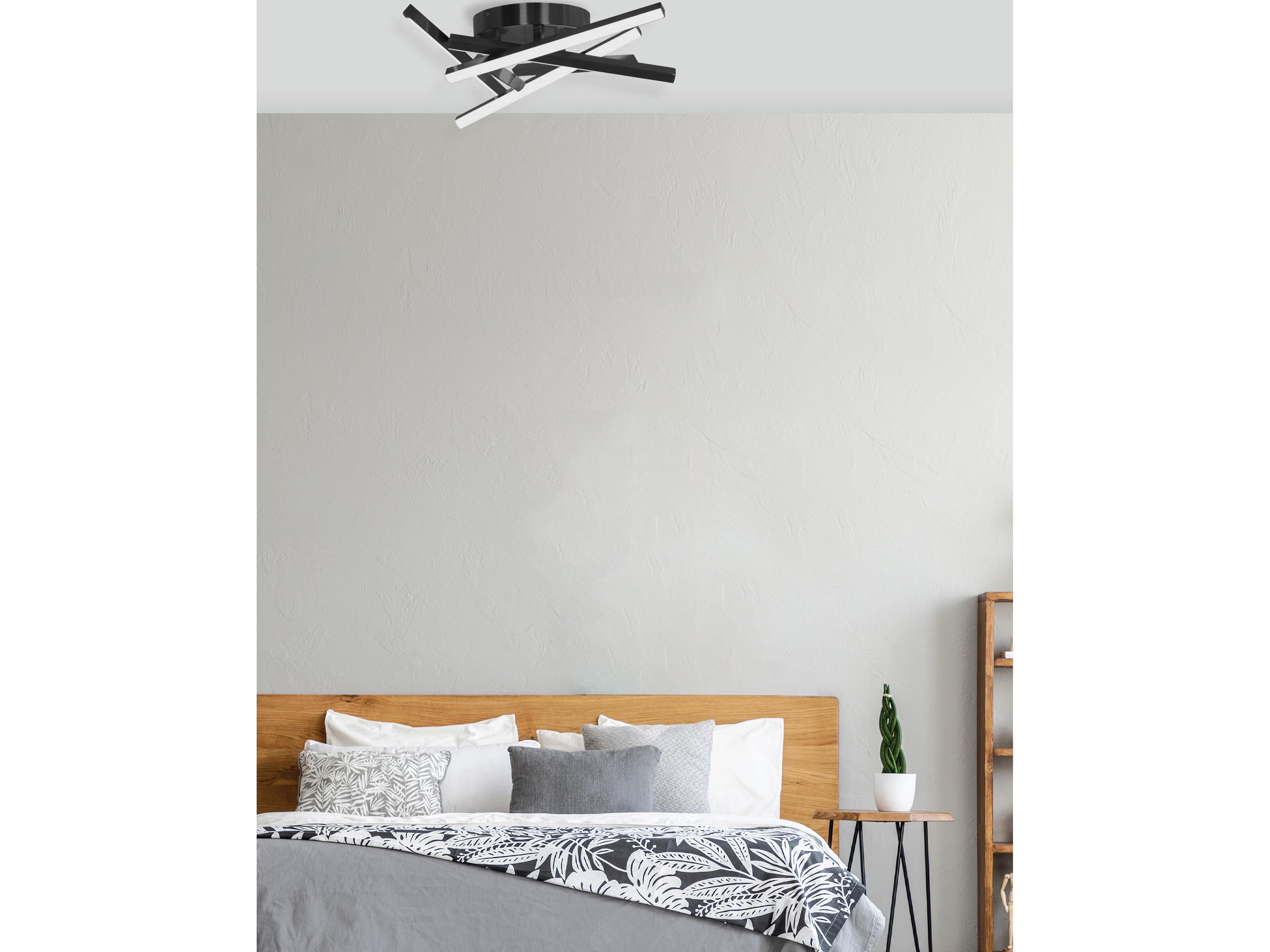 Dainolite Carly 1-Light Matte Black Linear Flush Mount