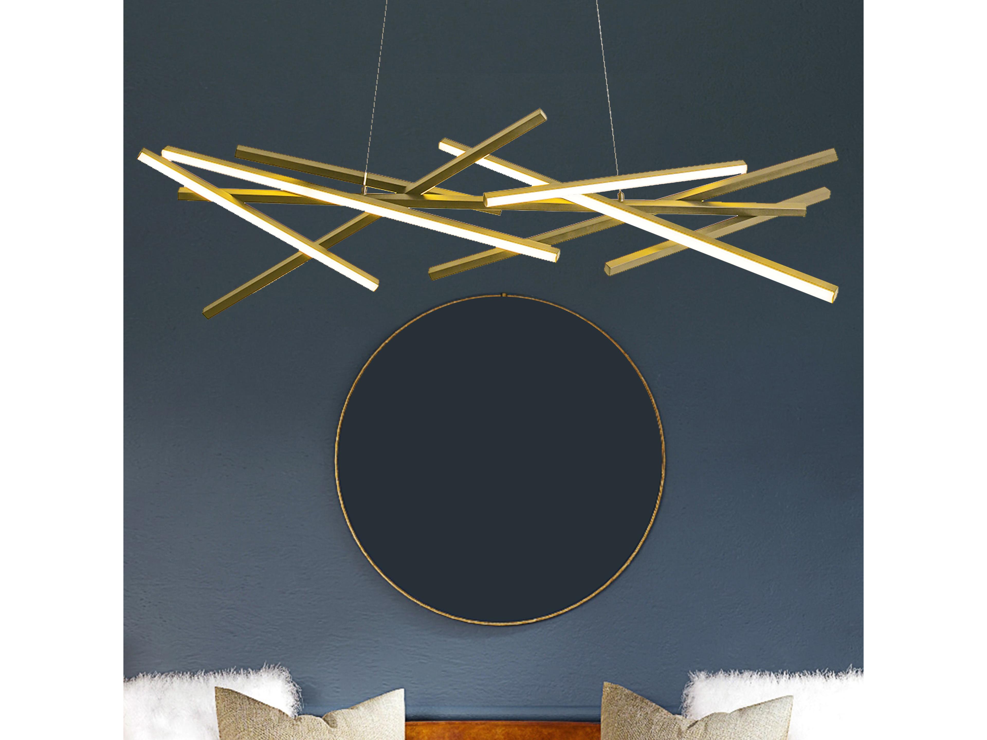 Dainolite Carly 1-Light Aged Brass Linear Island Pendant