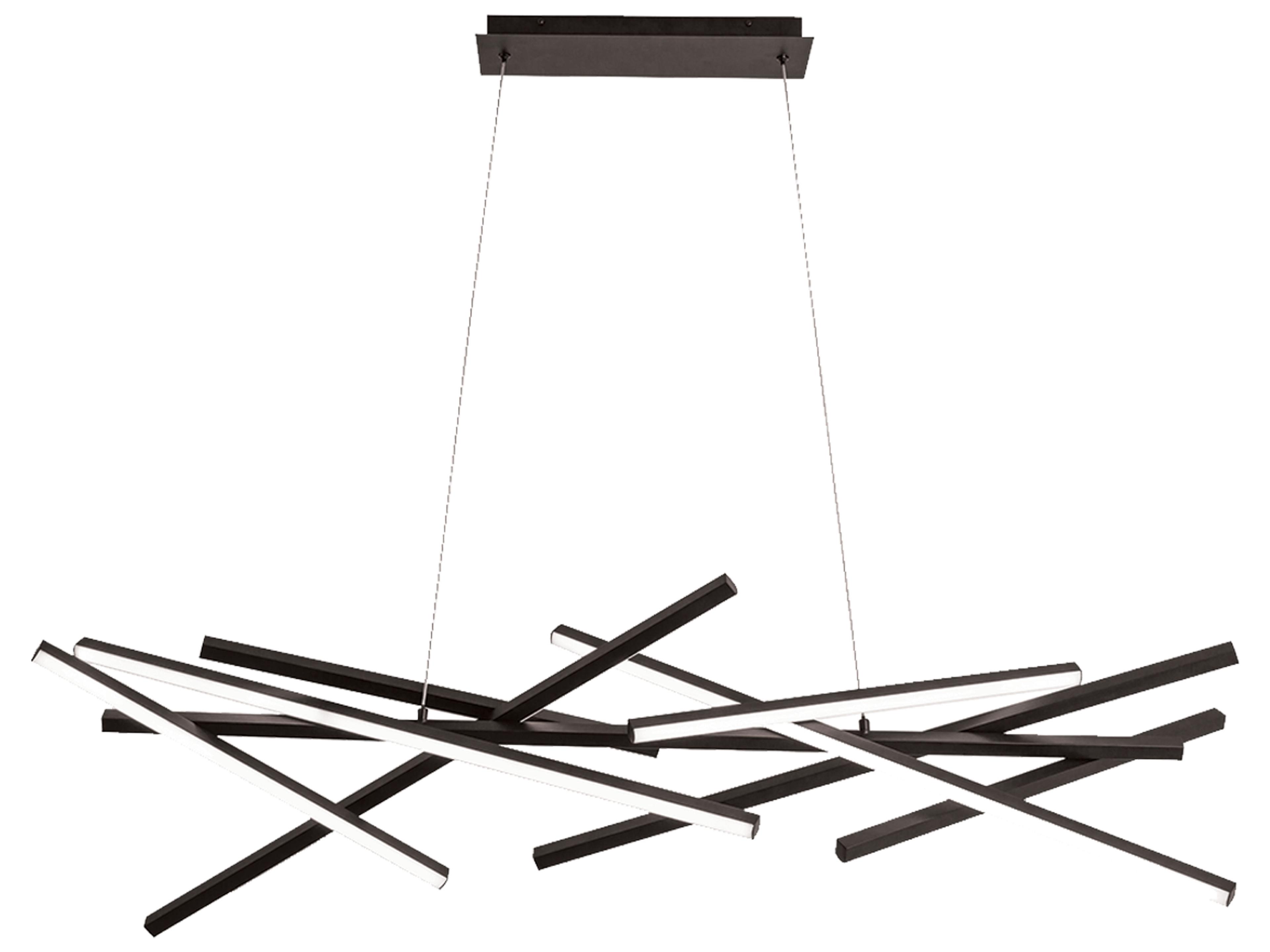 Carly LED Linear Chandelier Modern Matte Black