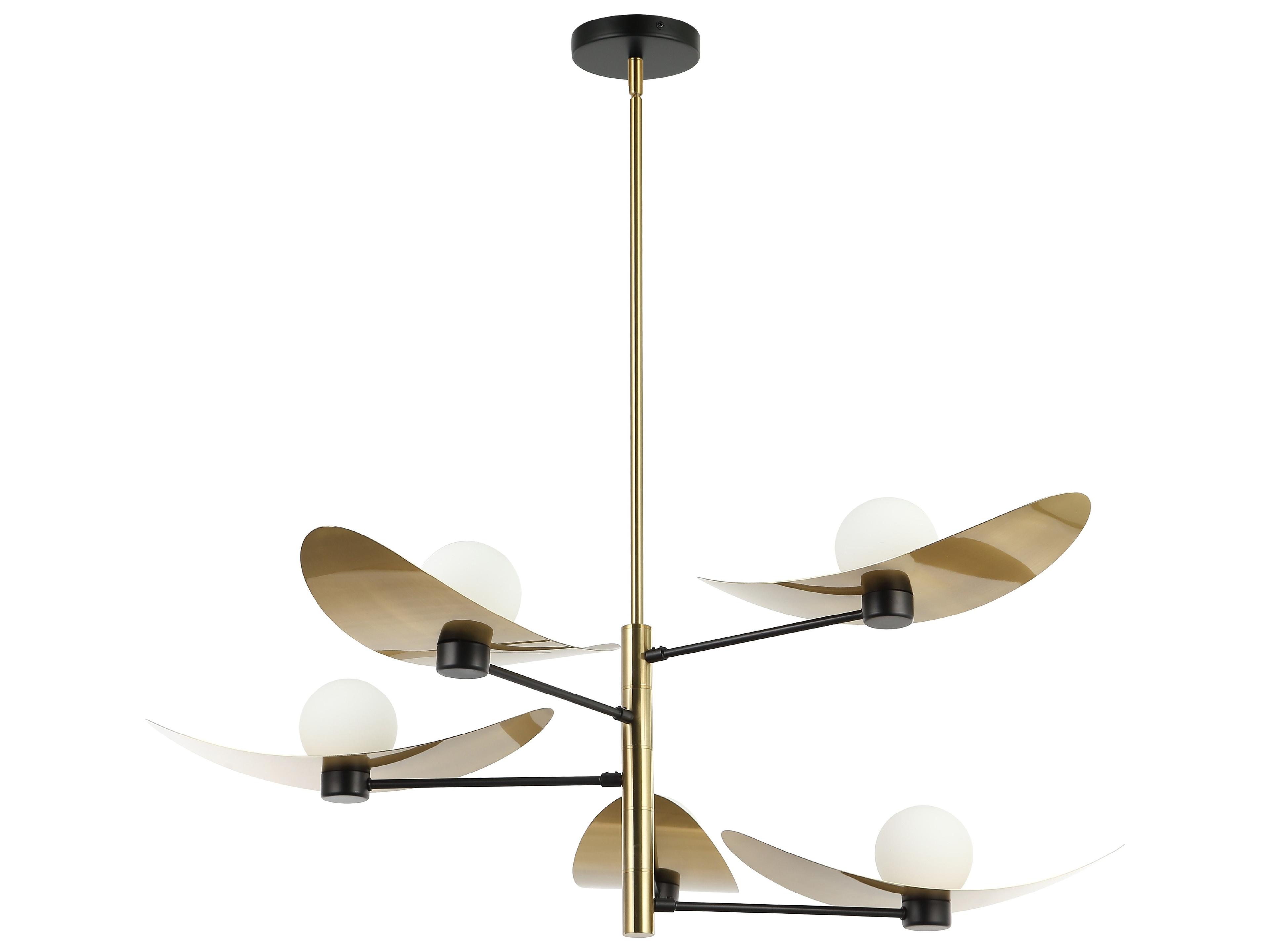 Christobel 5-Light Aged Brass Matte Black Chandelier