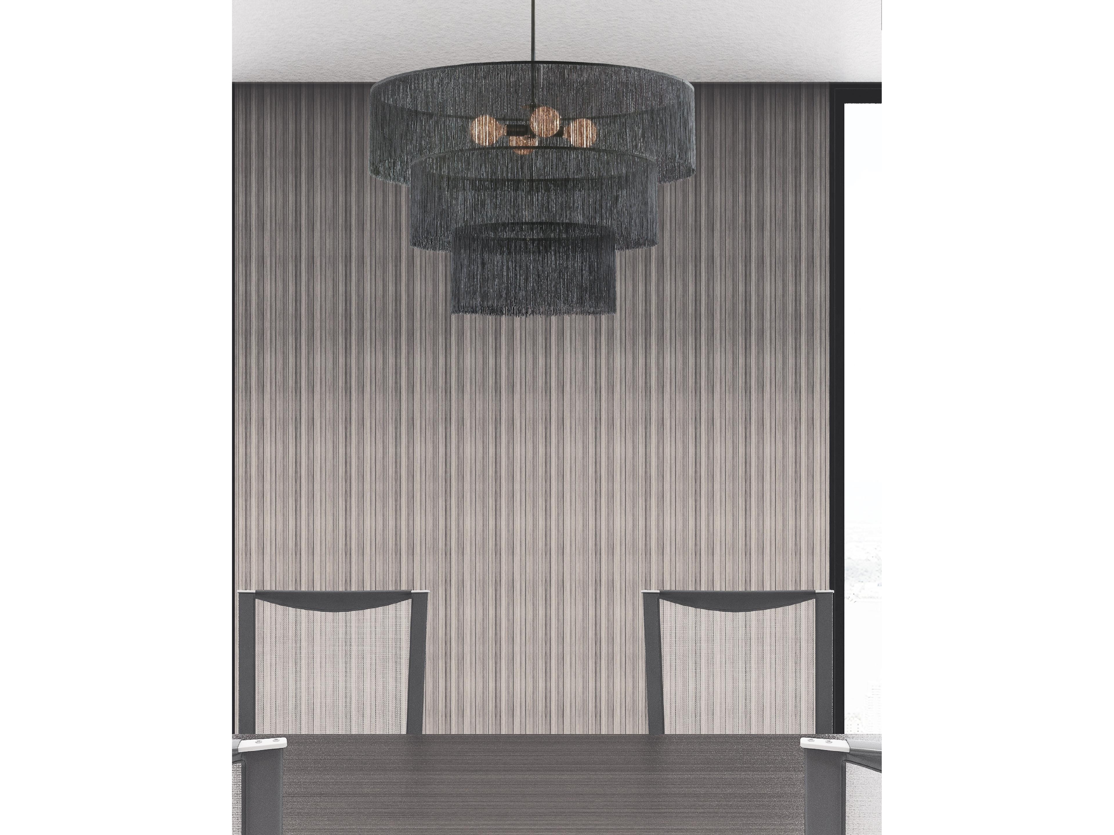 Dainolite Cadelaria 4-Light Black Matte Tiered Chandelier