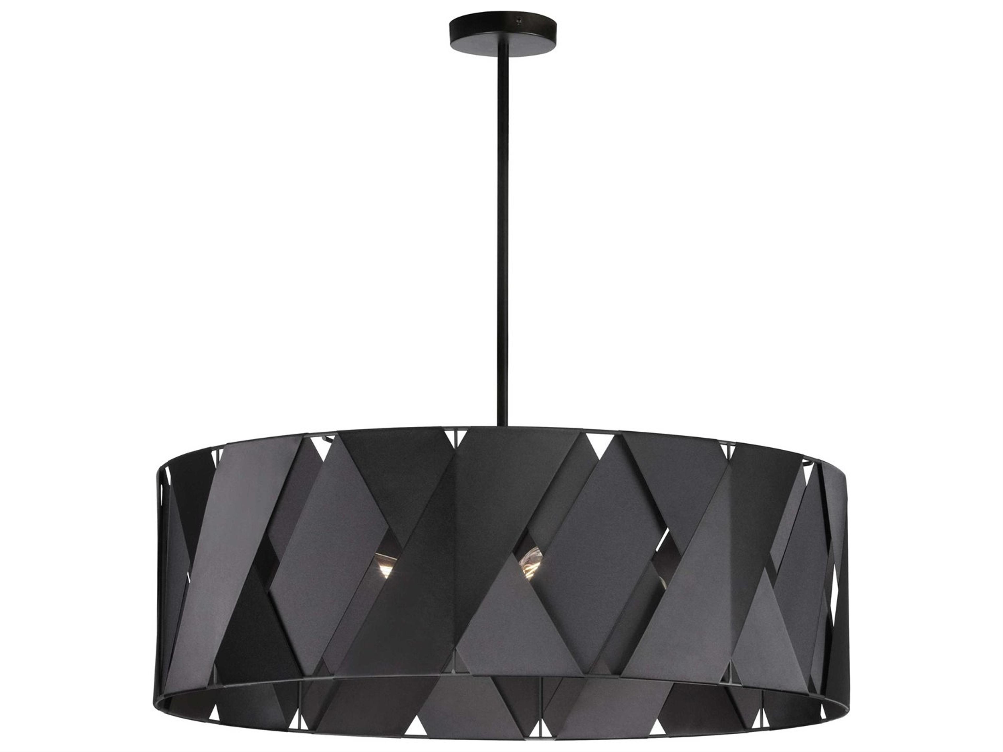 Dainolite Cardano 4-Light Matte Black Drum Chandelier