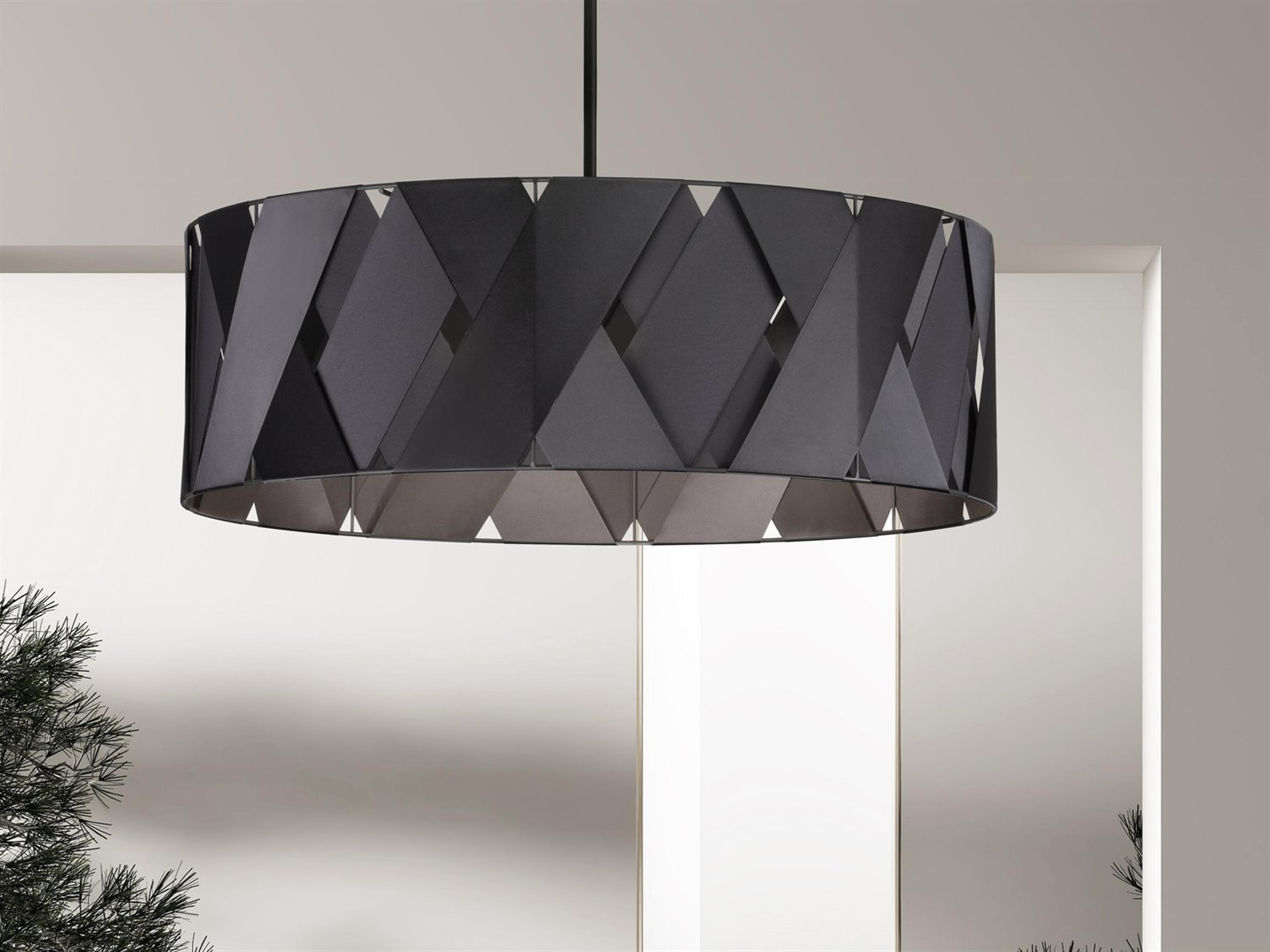 Dainolite Cardano 4-Light Matte Black Drum Chandelier
