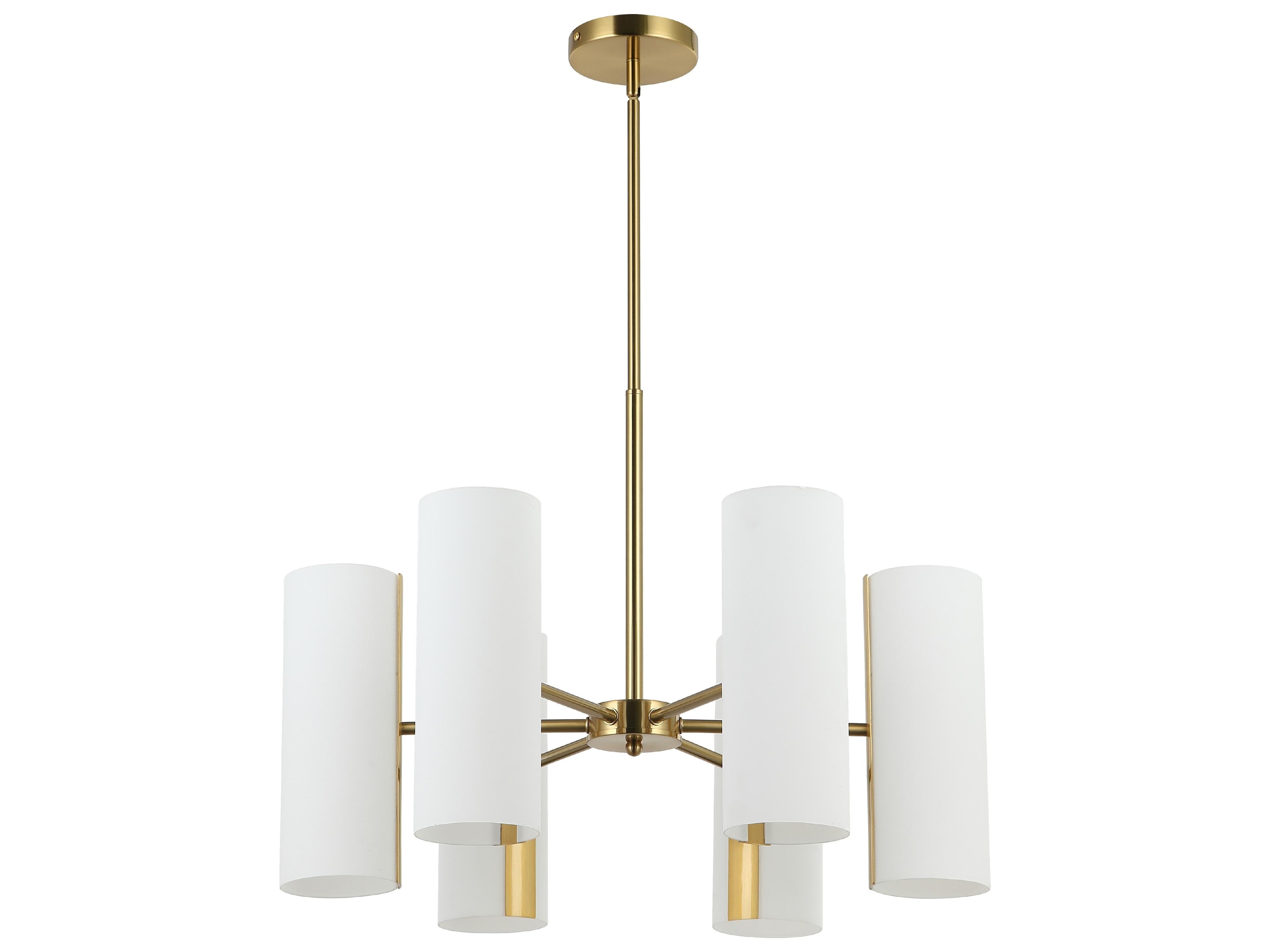 Cleta 6-Light Aged Brass Cylinder Chandelier