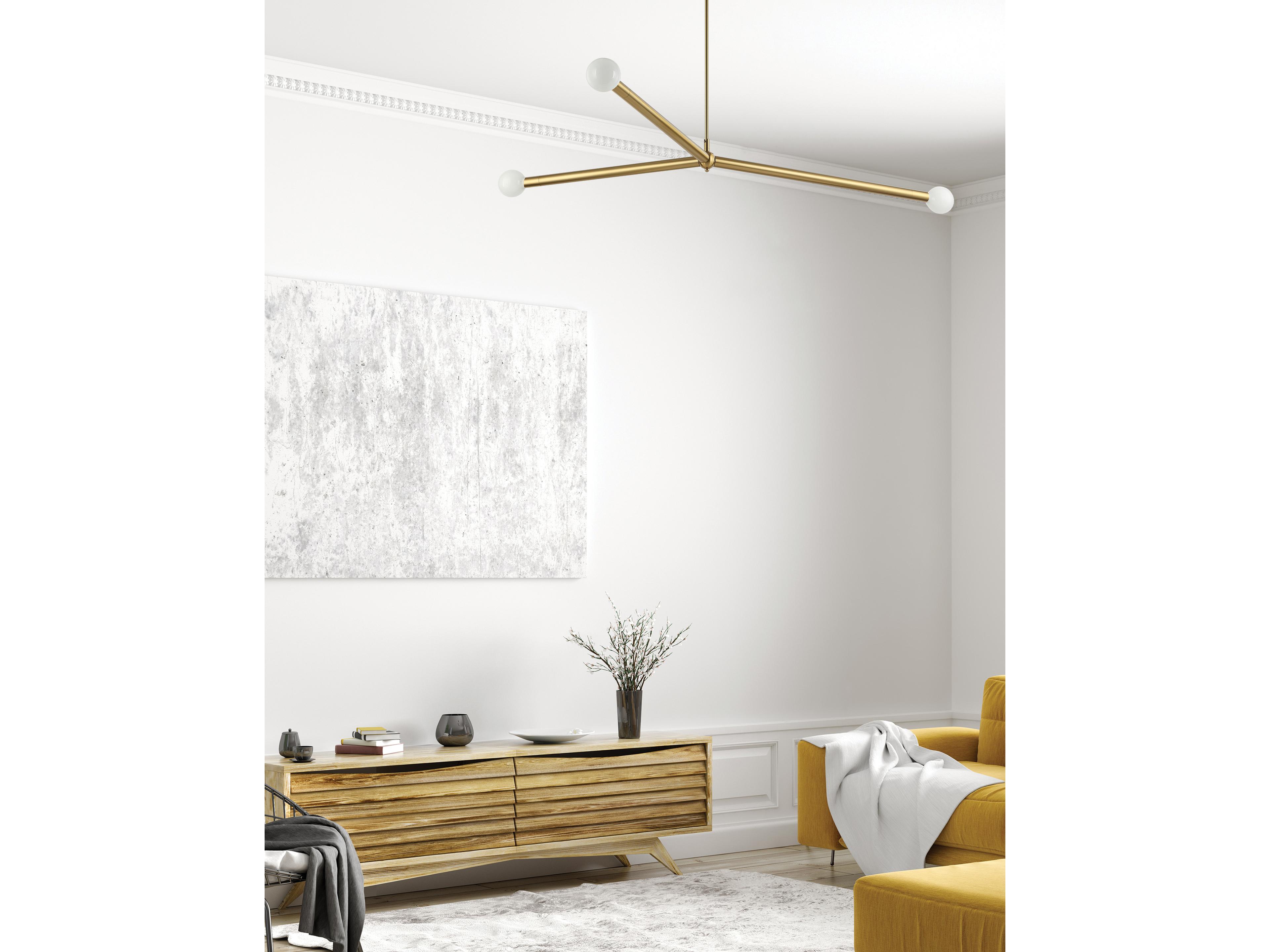 Dainolite Cerberus 3-Light Aged Brass Linear Island Pendant