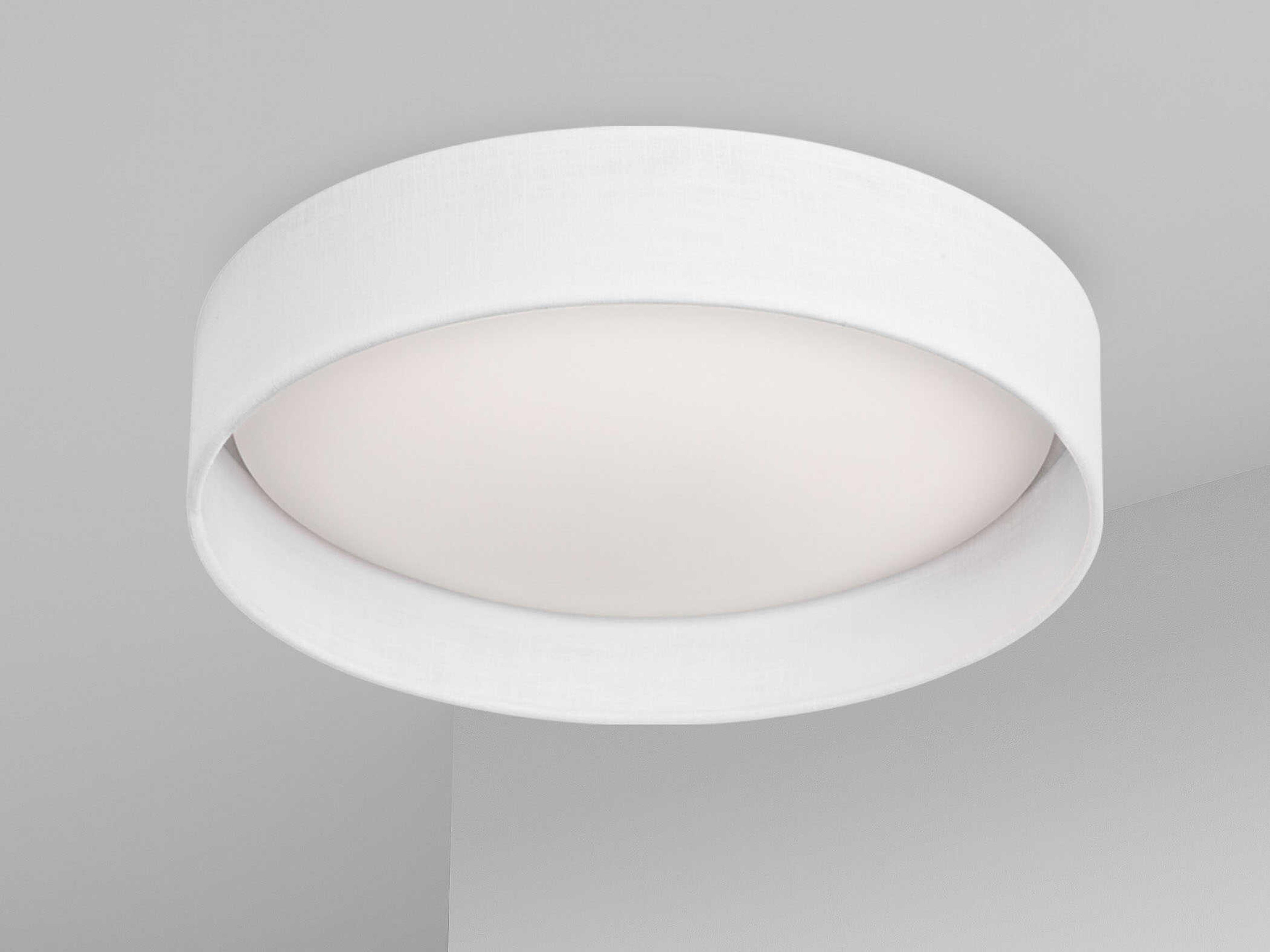 Dainolite Corinne 1-Light Ivory White Drum Flush Mount