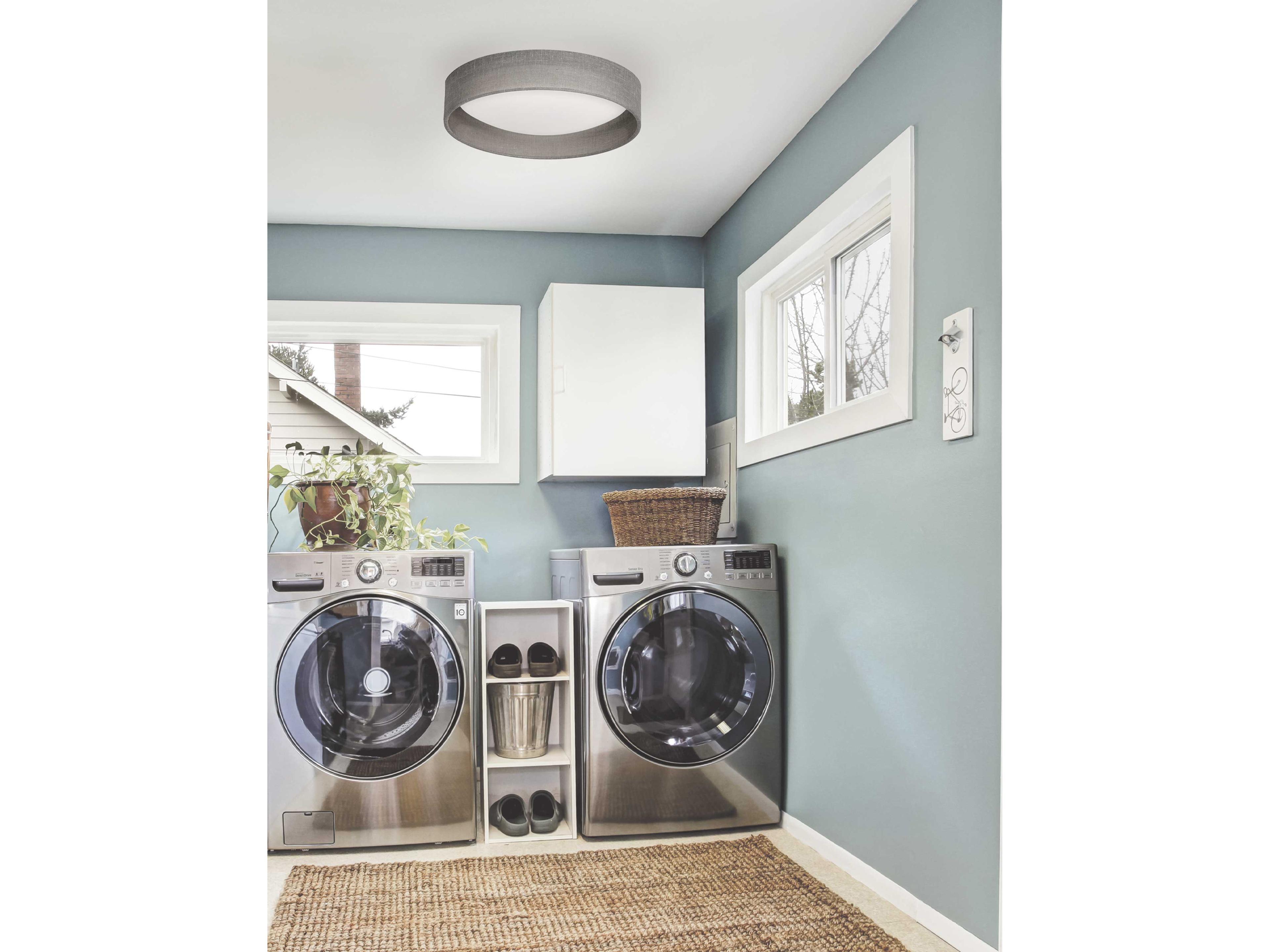 Dainolite Corinne 1-Light Grey Drum Flush Mount