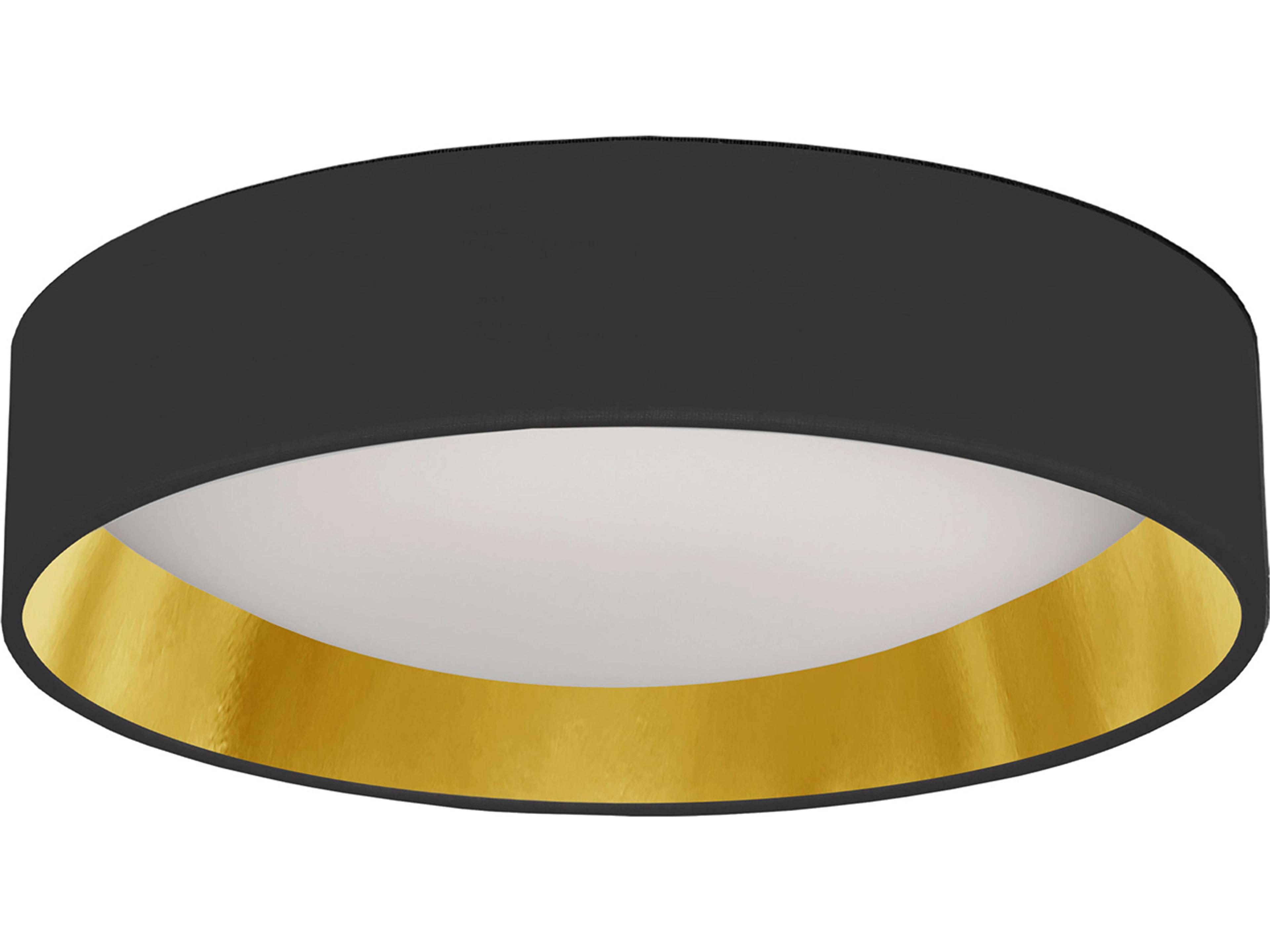 Corinne 1-Light Gold Black Drum Flush Mount