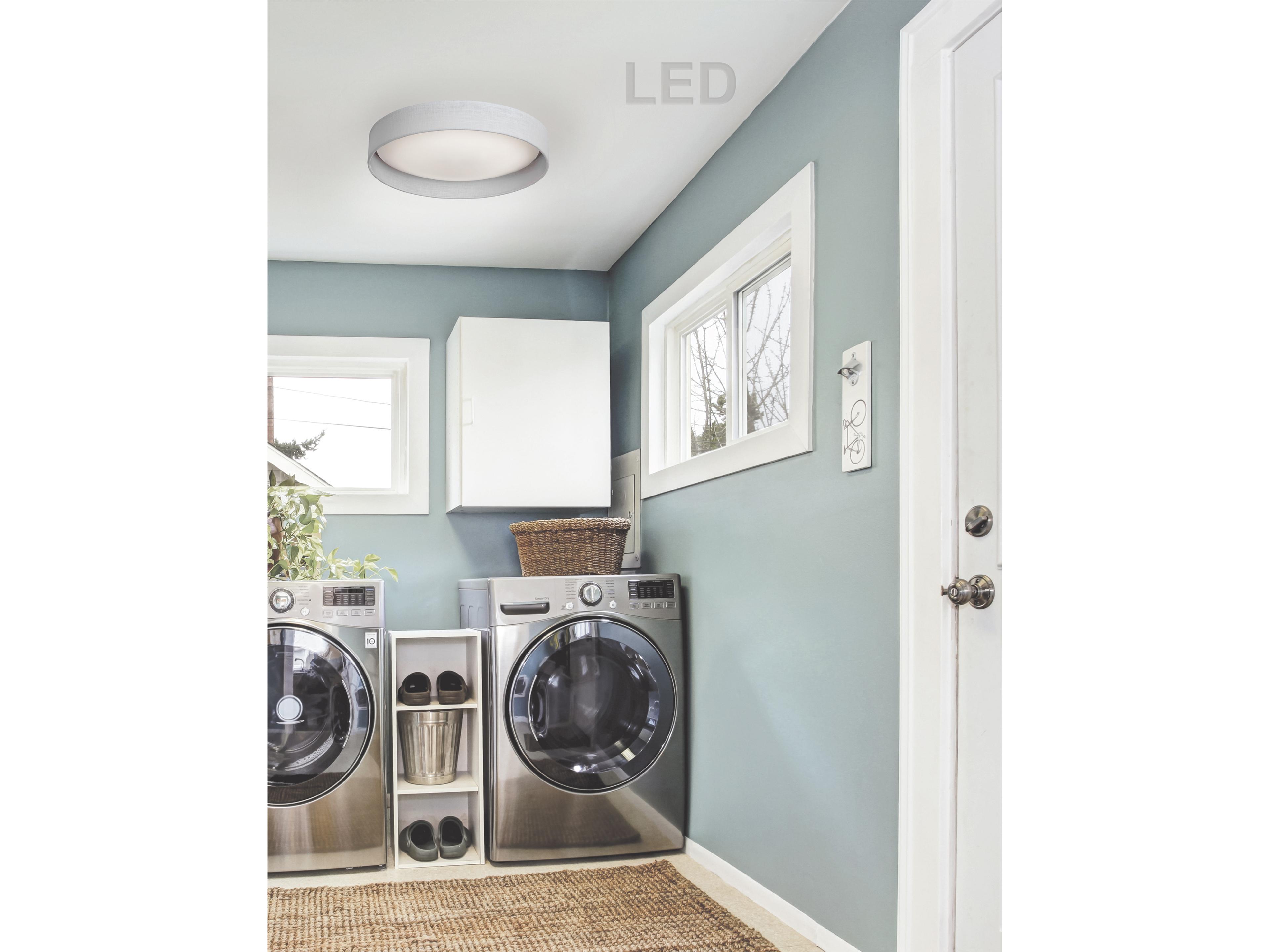 Dainolite Corinne 1-Light Micro White Drum Flush Mount