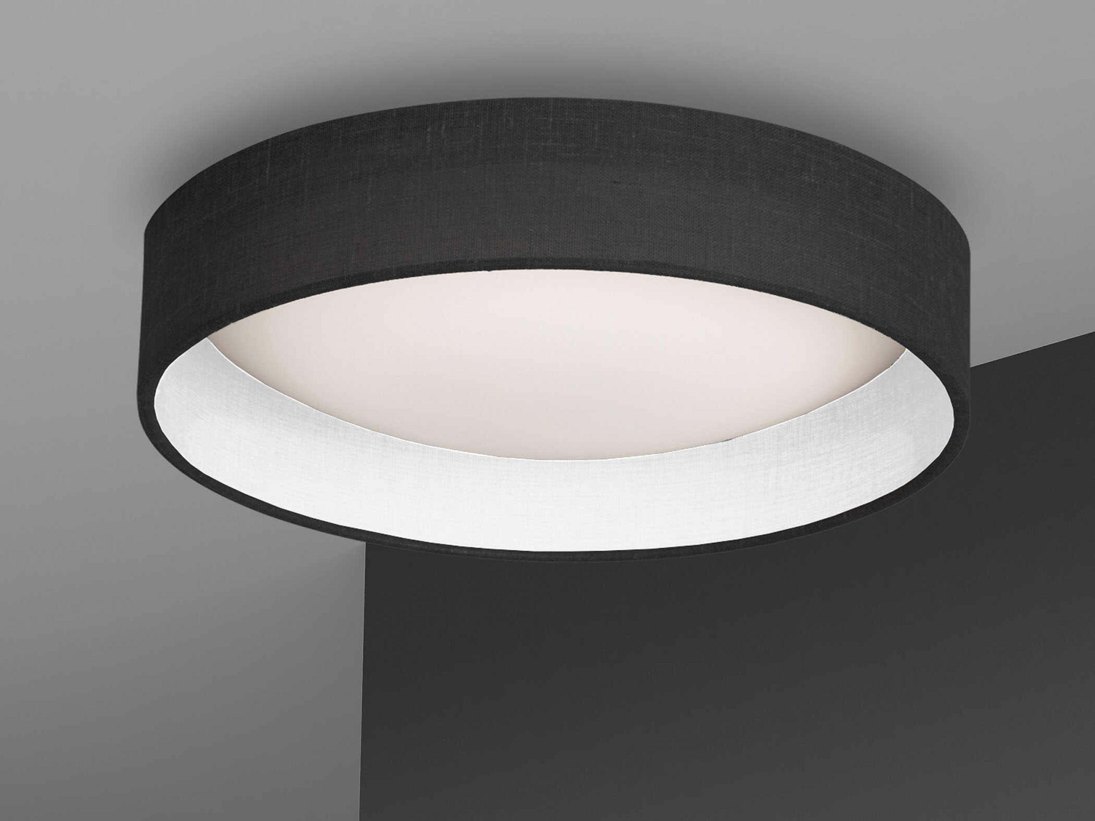 Dainolite Corinne 1-Light Black Drum Flush Mount