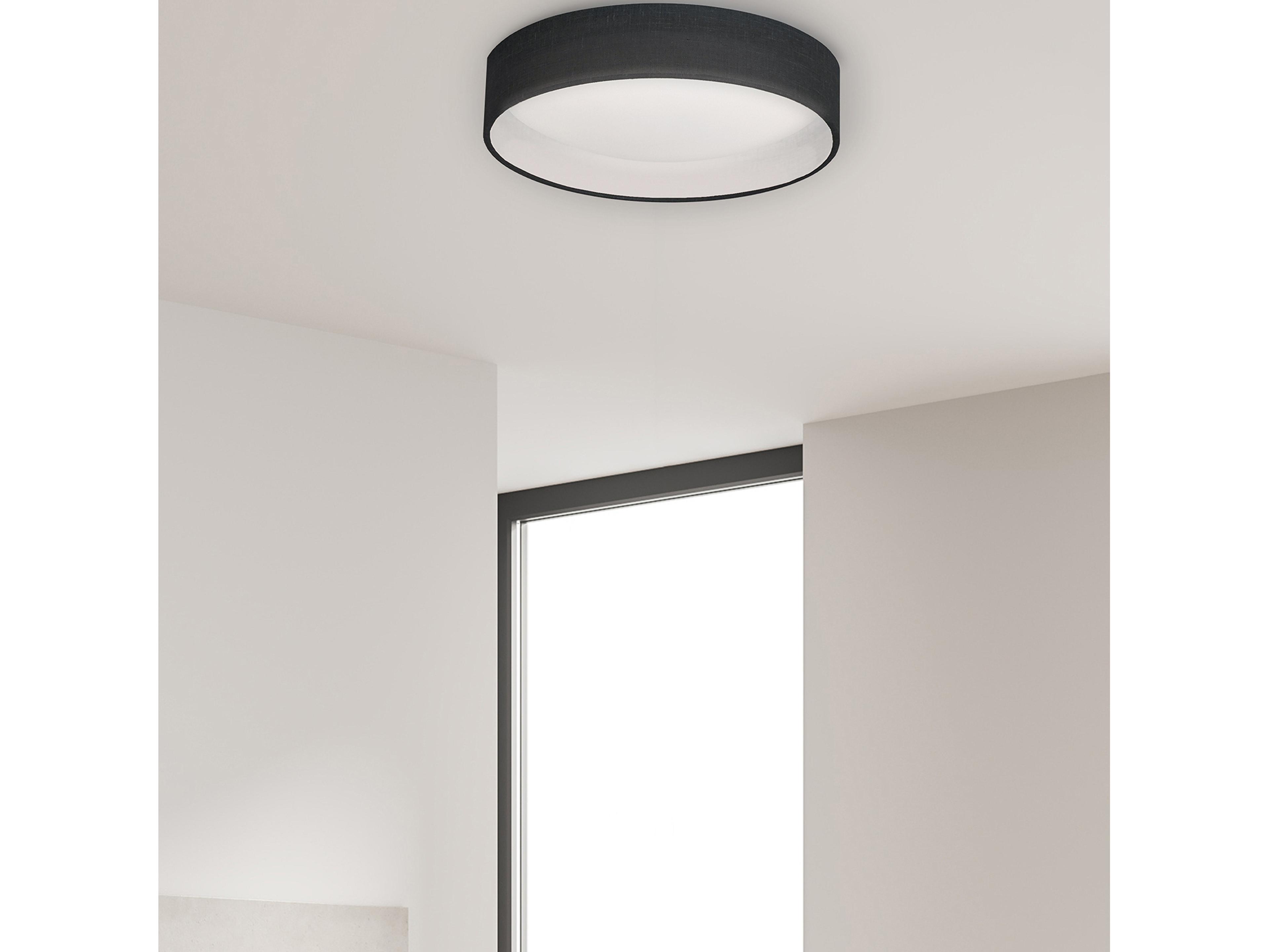 Dainolite Corinne 1-Light Black Drum Flush Mount