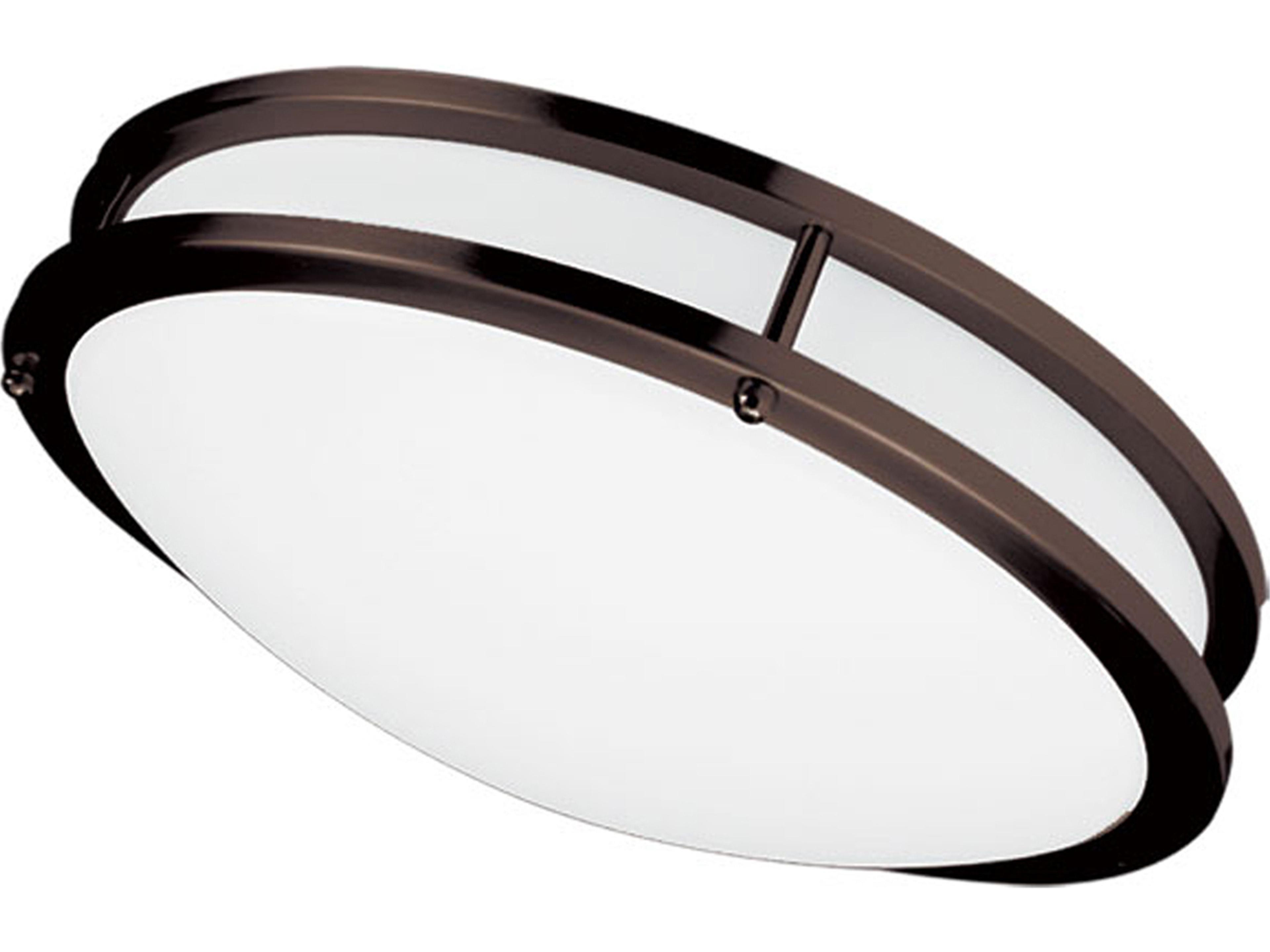 Cfled 1-Light Bronze White Round Flush Mount