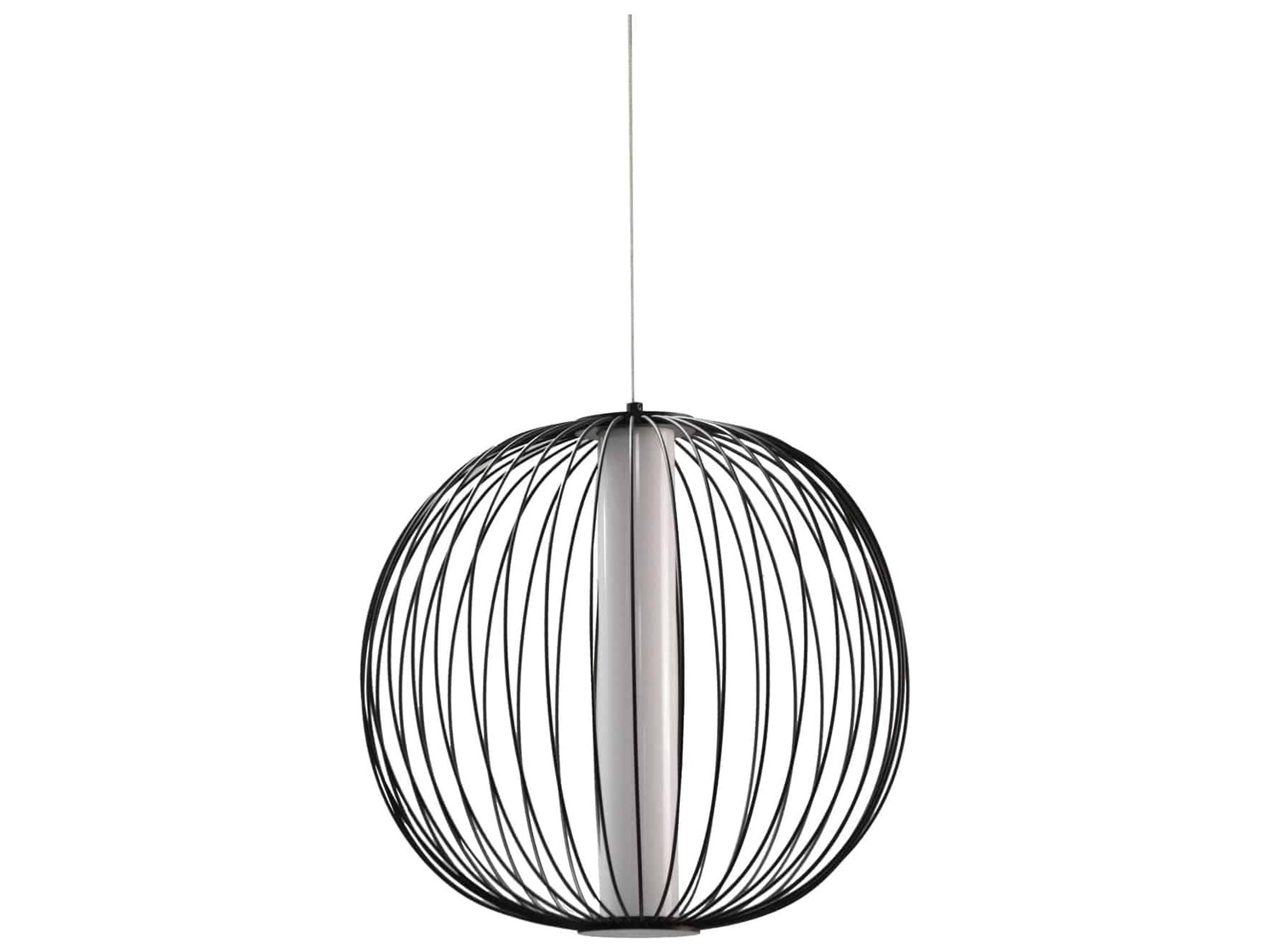 Dainolite Charlotte 4-Light Black White Globe Pendant