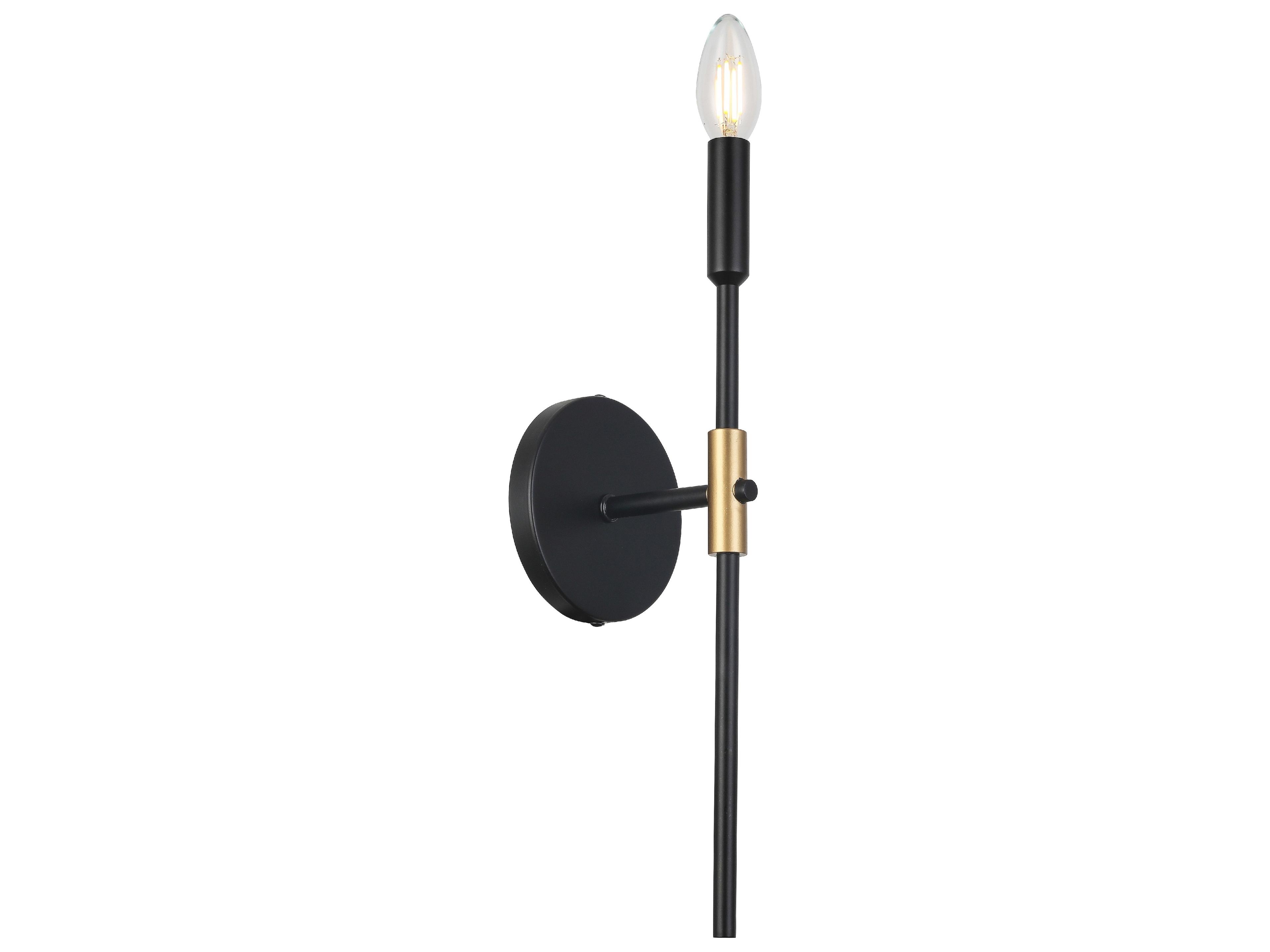 Cinthia 1-Light Matte Black Aged Brass Wall Sconce