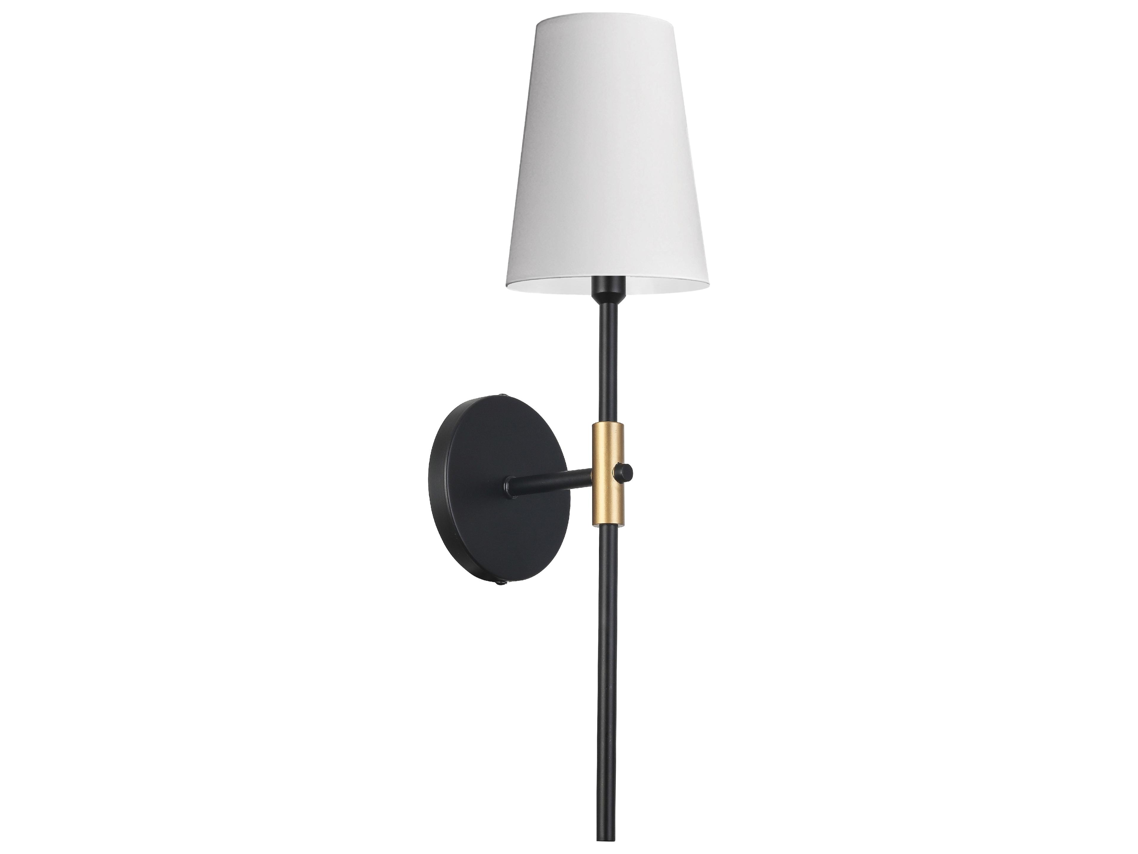 Cinthia 1-Light Matte Black Aged Brass Wall Sconce