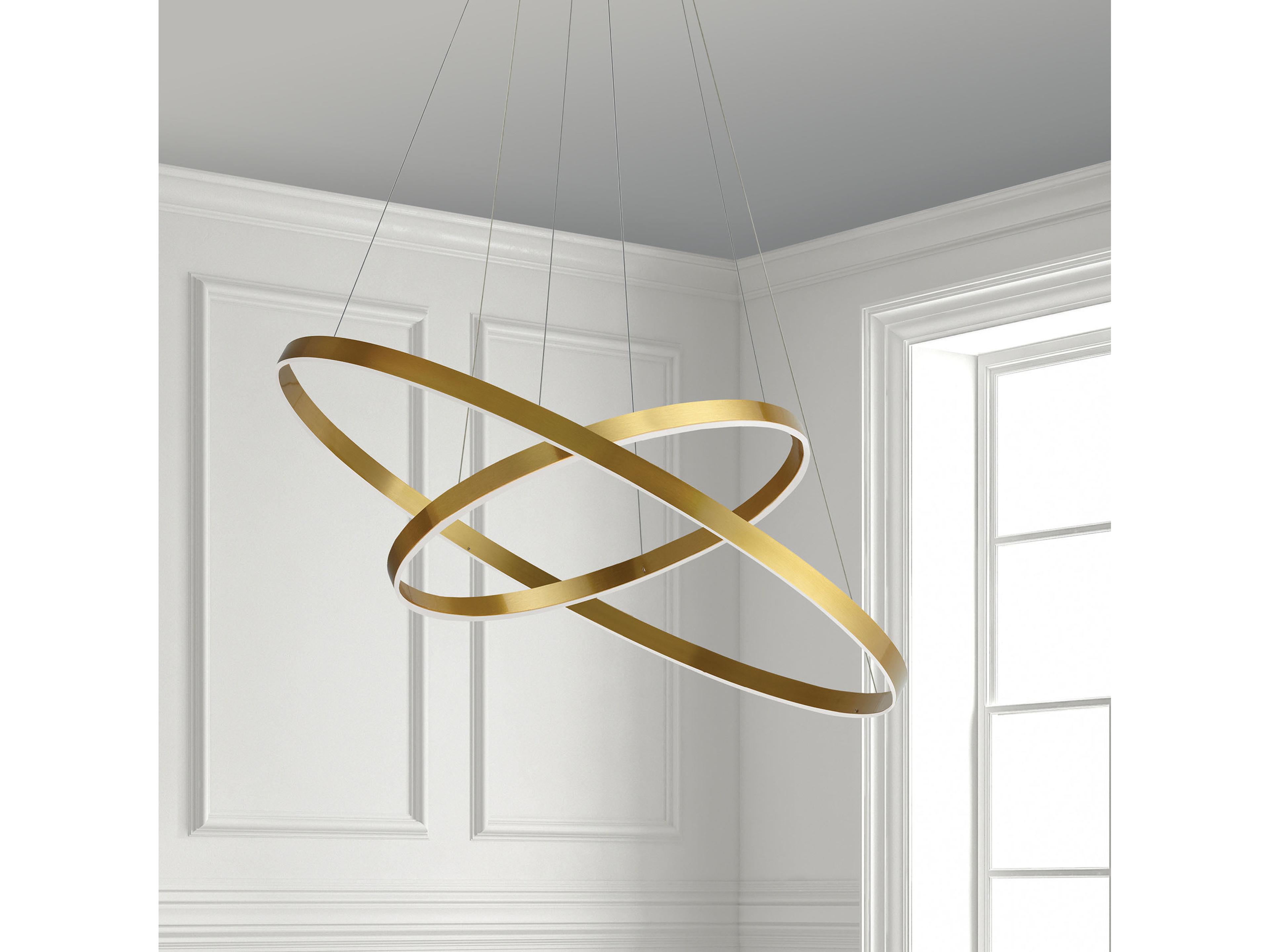 Dainolite Circulo 1-Light Aged Brass Round Pendant