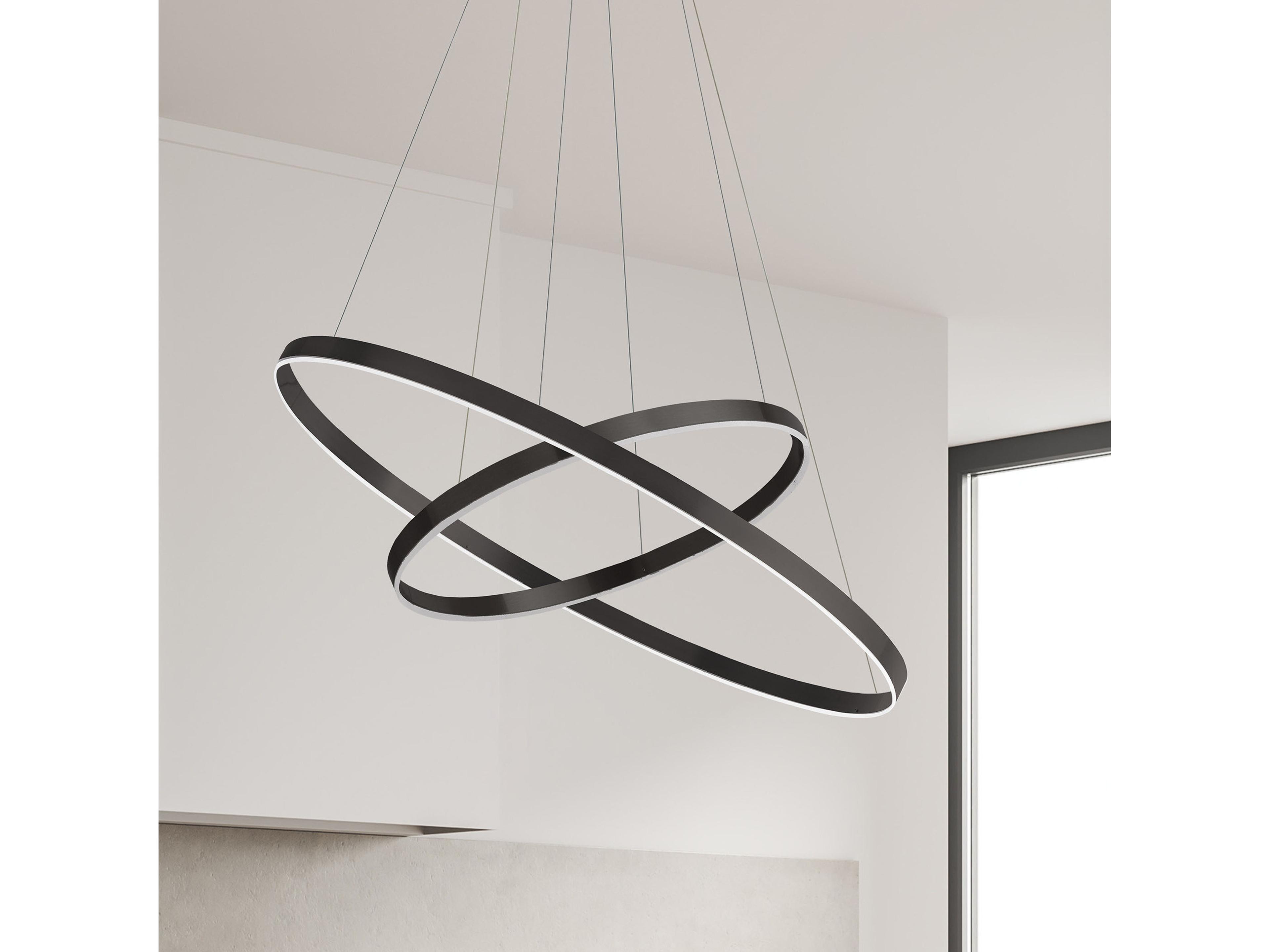 Dainolite Circulo 1-Light Matte Black Round Pendant