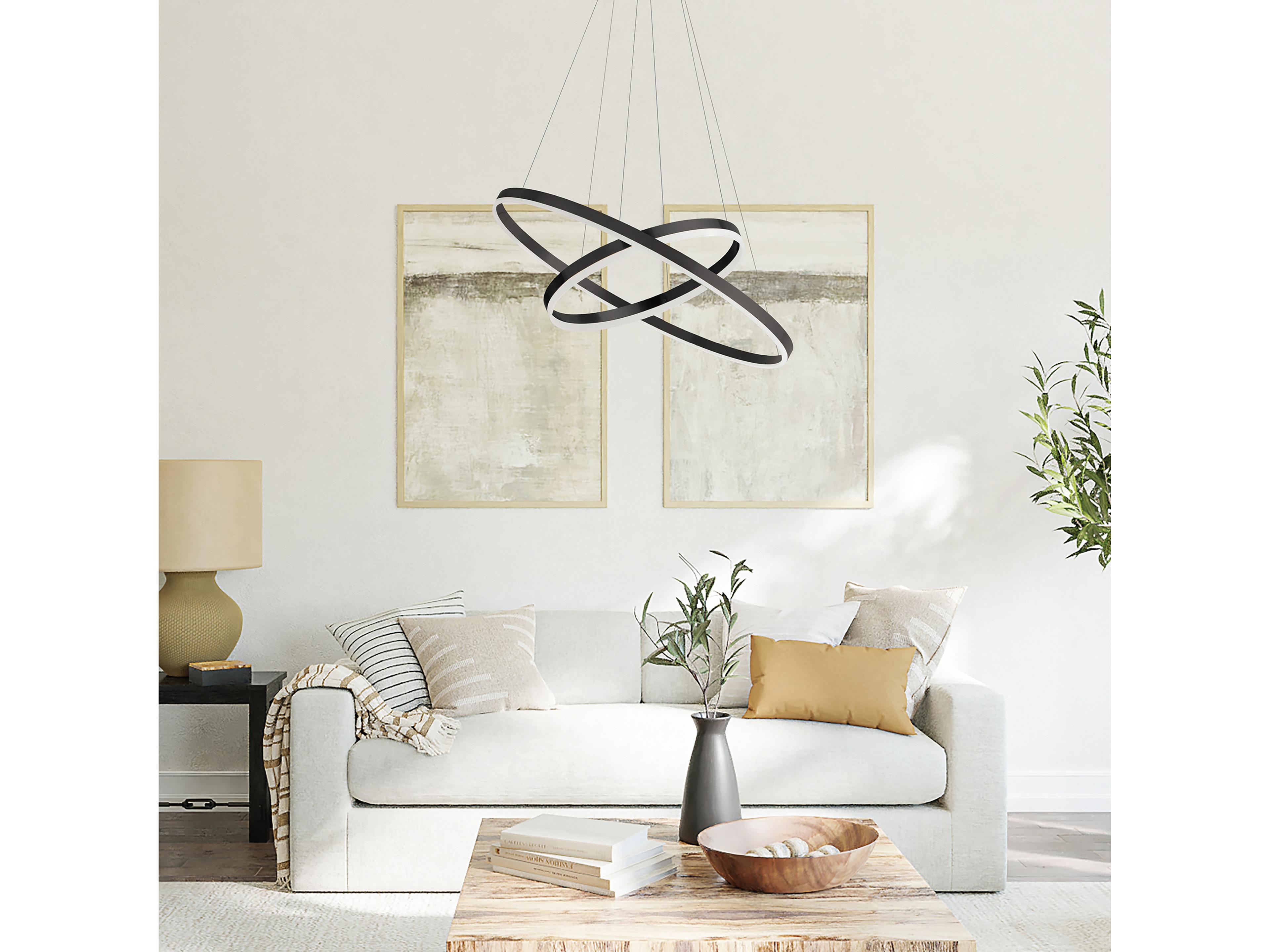 Dainolite Circulo 1-Light Matte Black Round Pendant