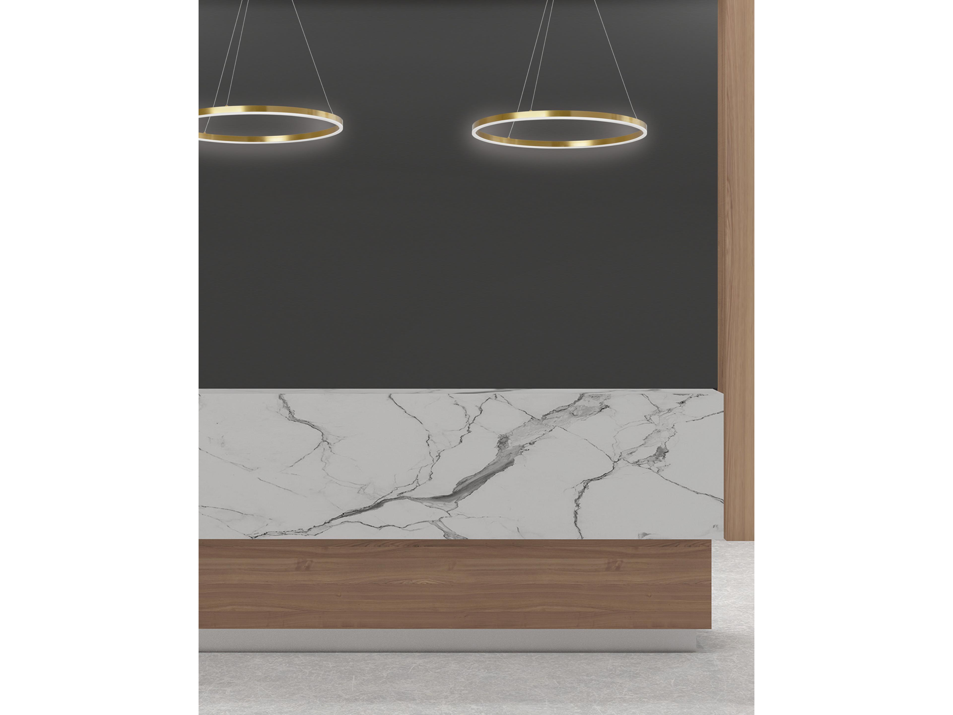 Dainolite Circulo 1-Light Aged Brass Round Pendant