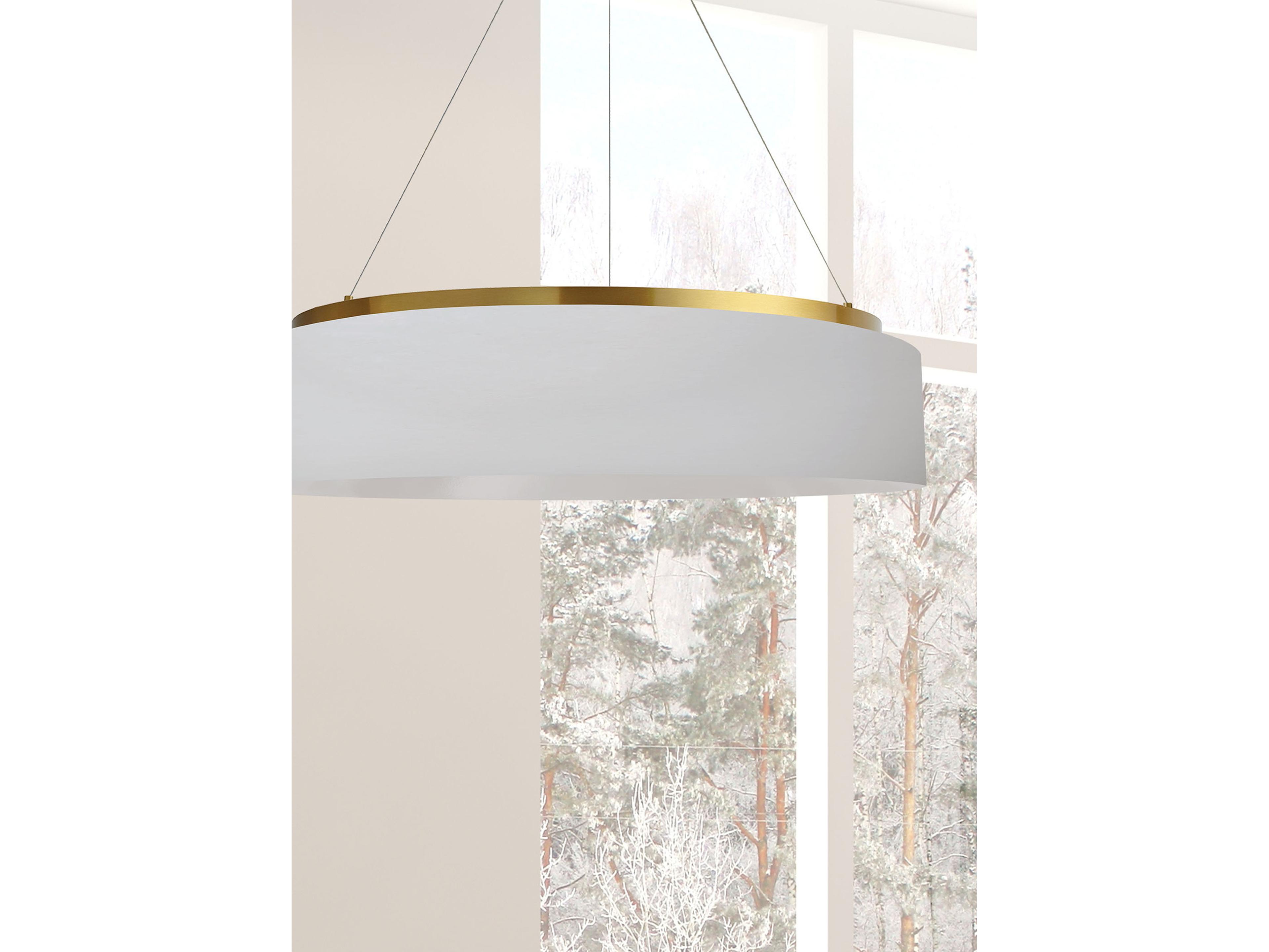 Dainolite Circulo 1-Light Aged Brass Round Pendant