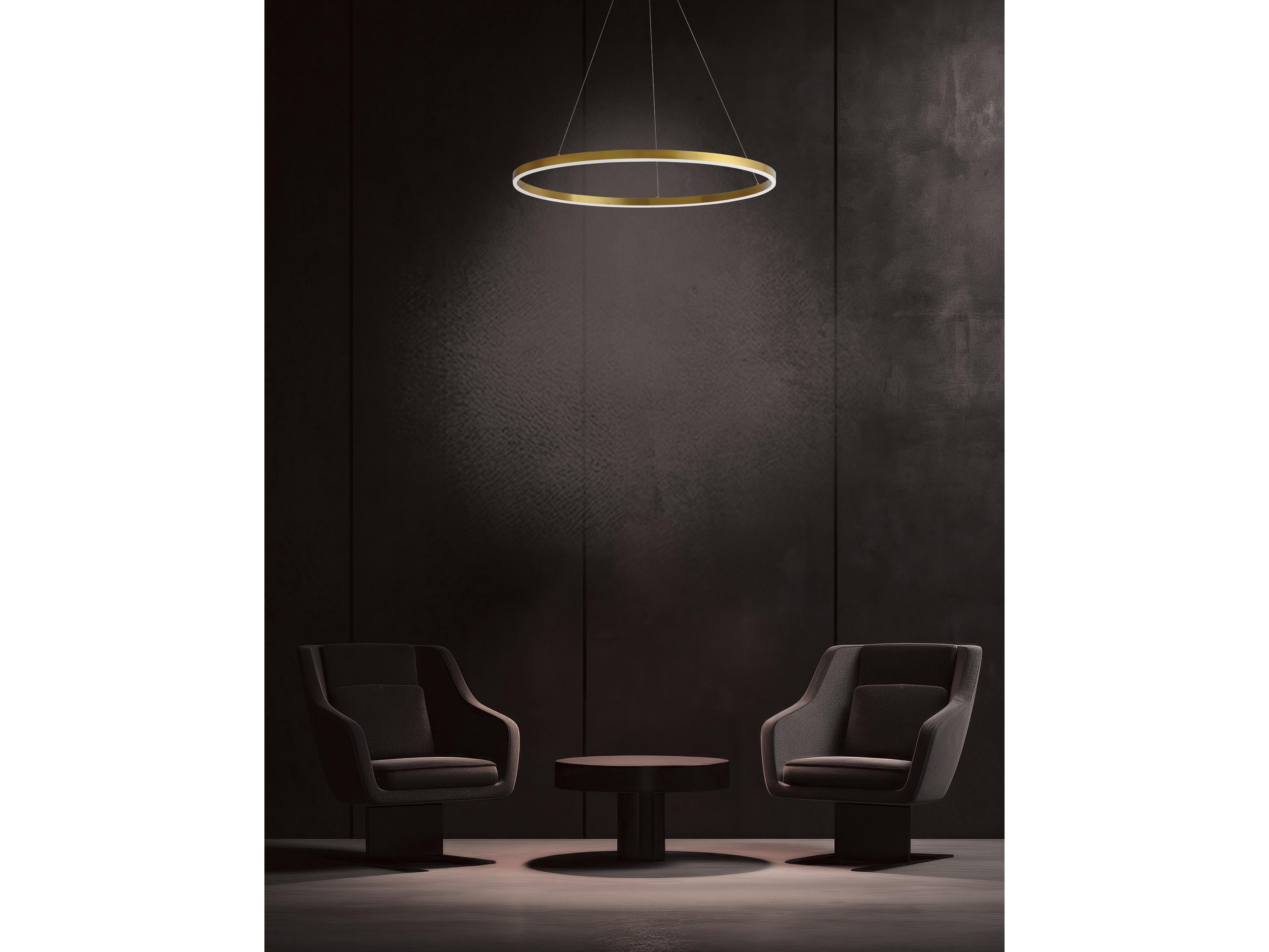 Dainolite Circulo 1-Light Aged Brass Round Pendant