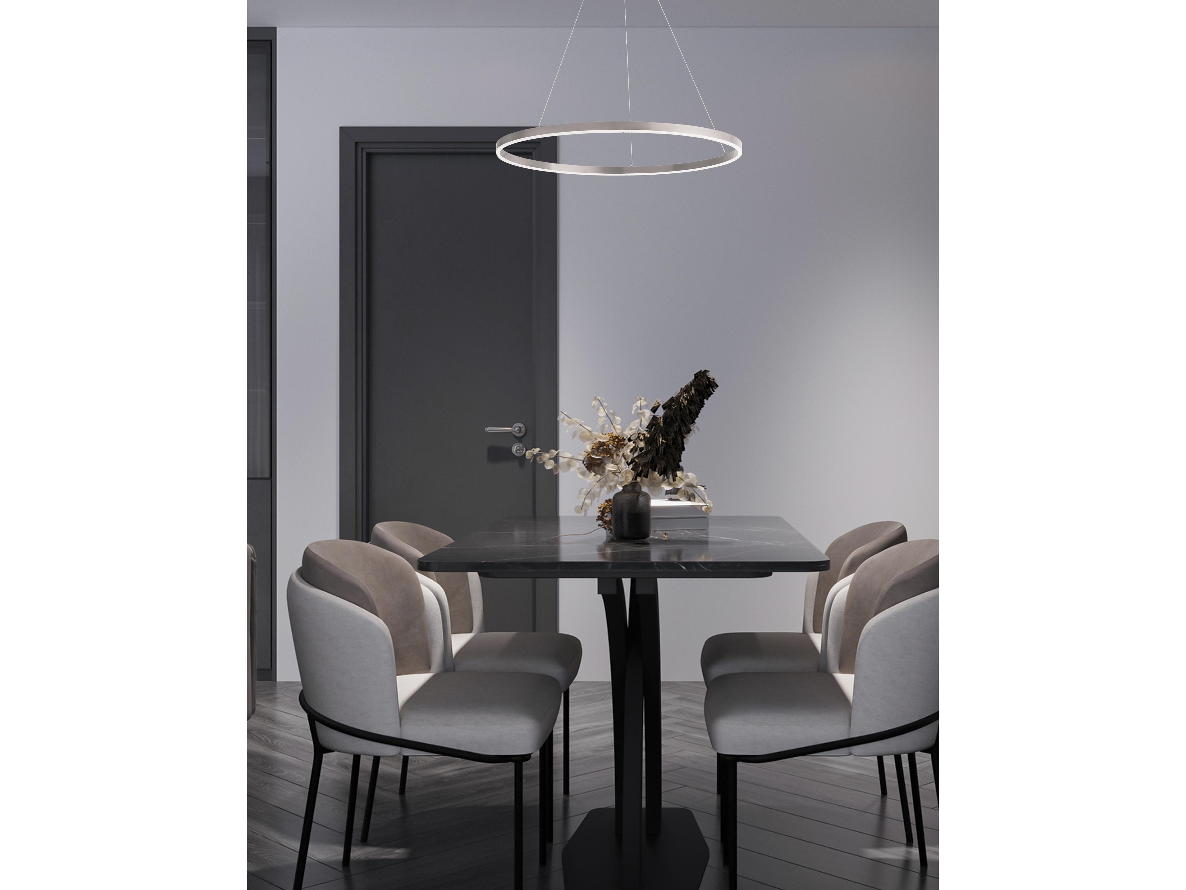 Dainolite Circulo 1-Light Silver Round Pendant