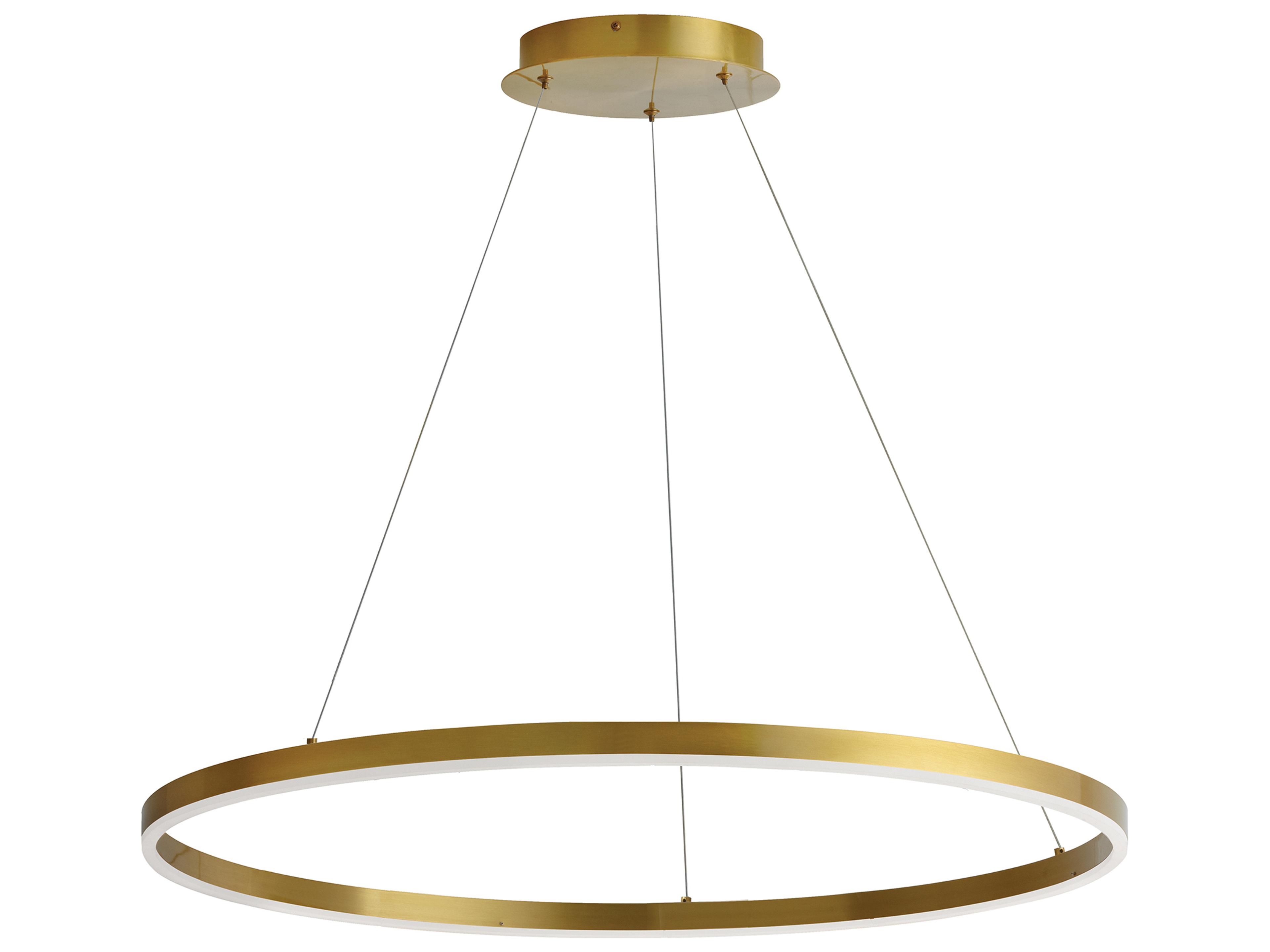 Circulo 1-Light Aged Brass Round Pendant