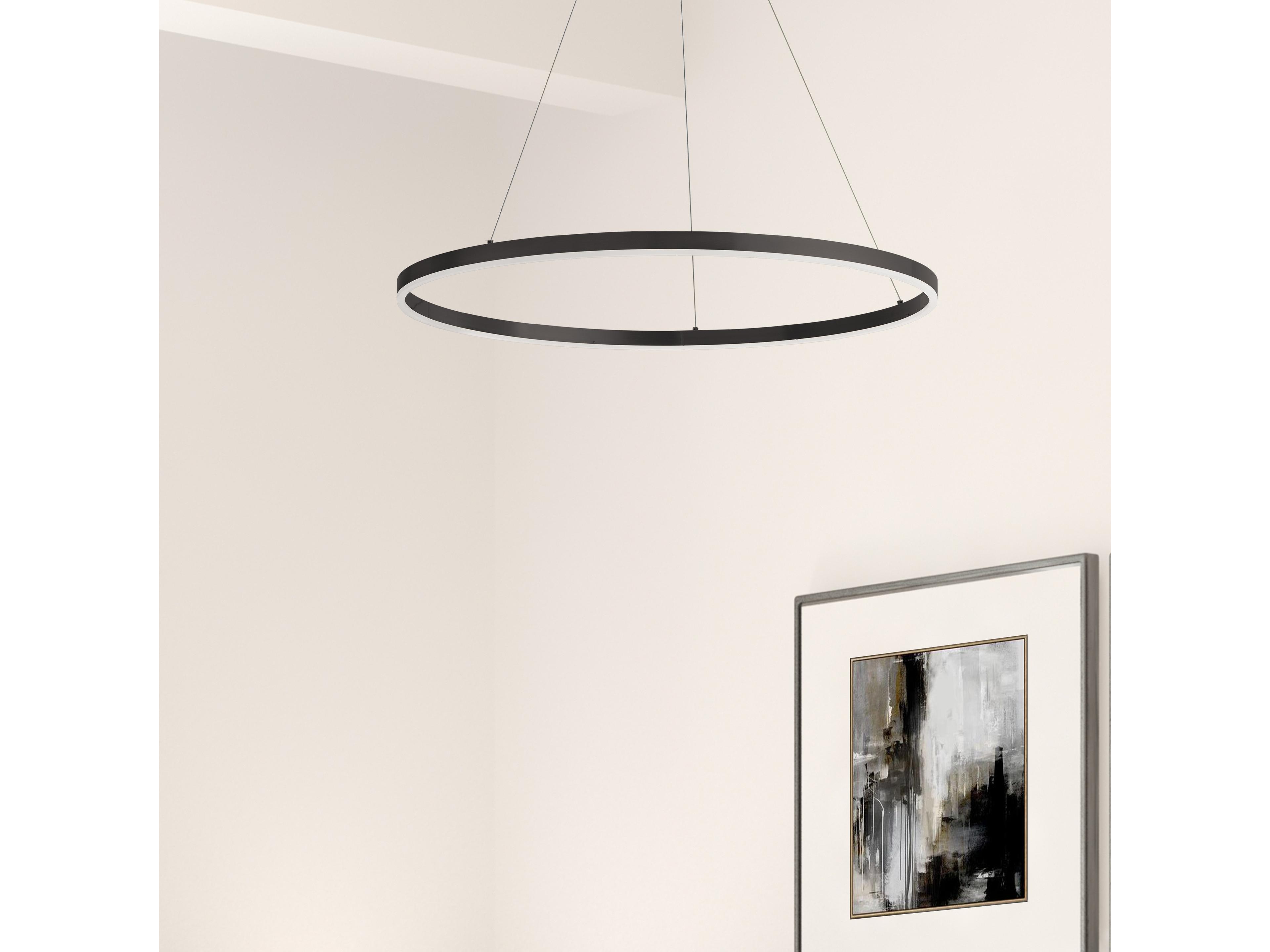 Dainolite Circulo 1-Light Matte Black Round Pendant