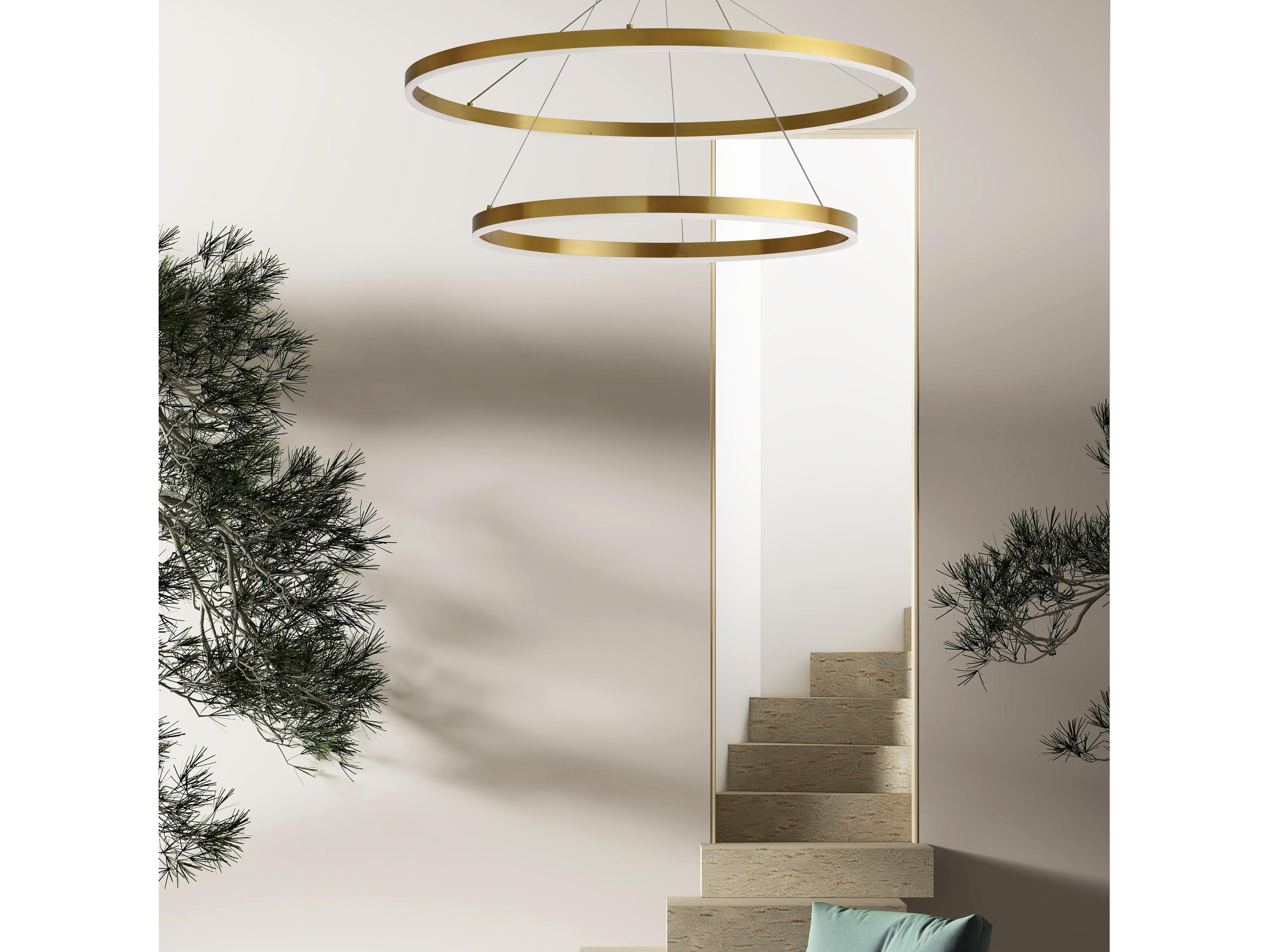 Dainolite Circulo 1-Light Aged Brass Round Pendant