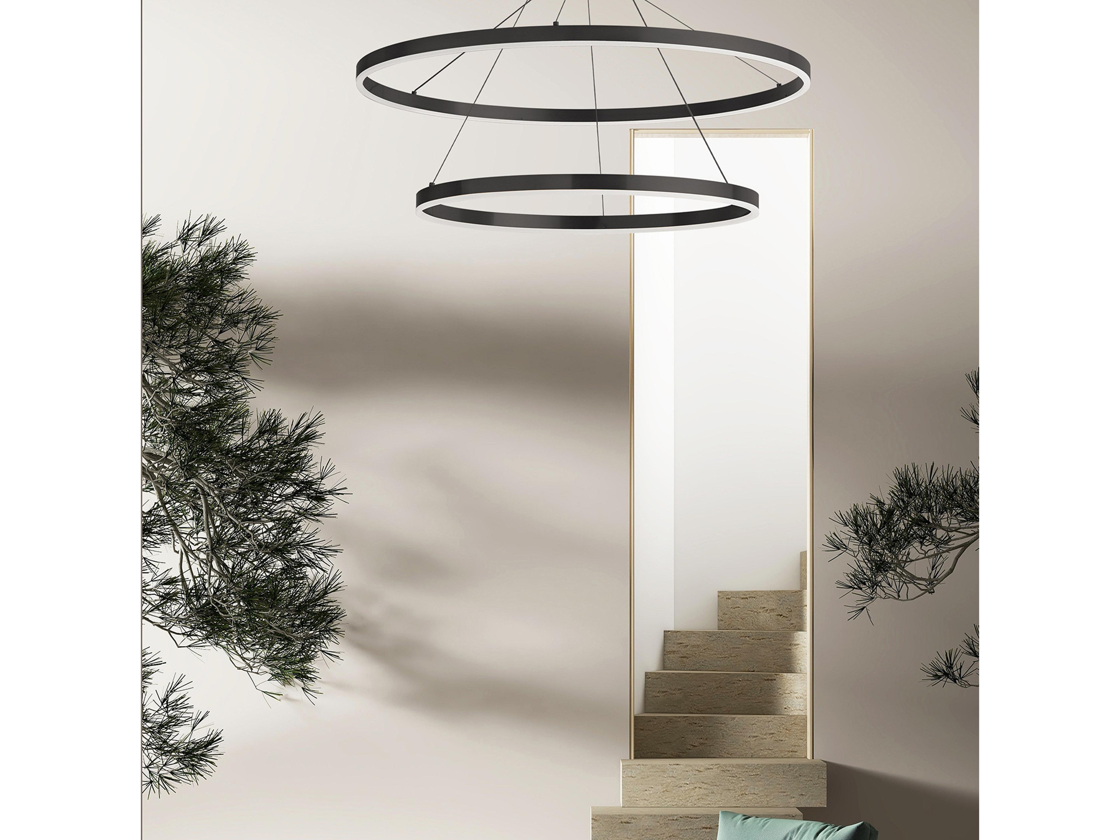 Dainolite Circulo 1-Light Matte Black Round Pendant