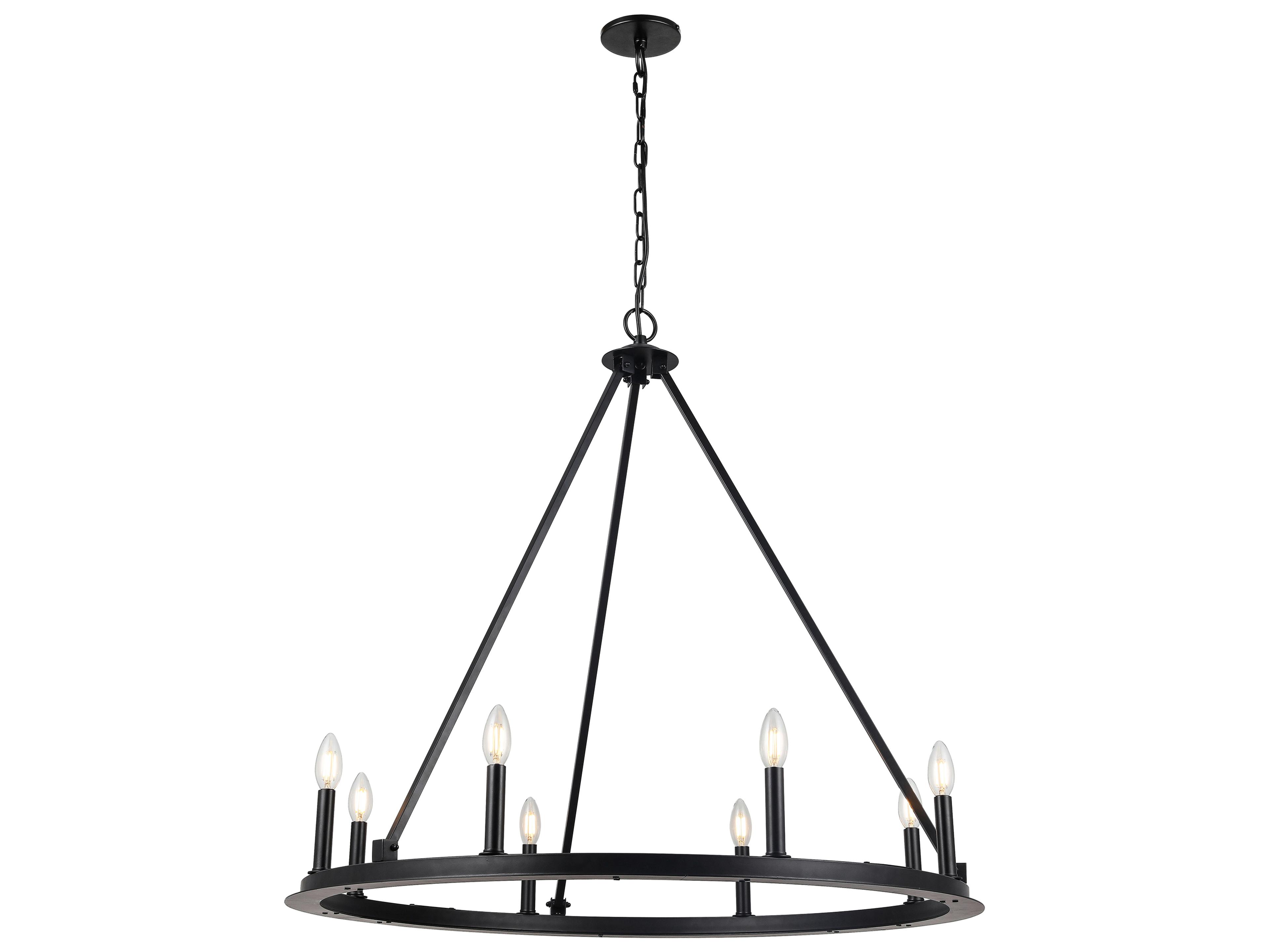 Colby 8-Light Matte Black Candelabra Chandelier