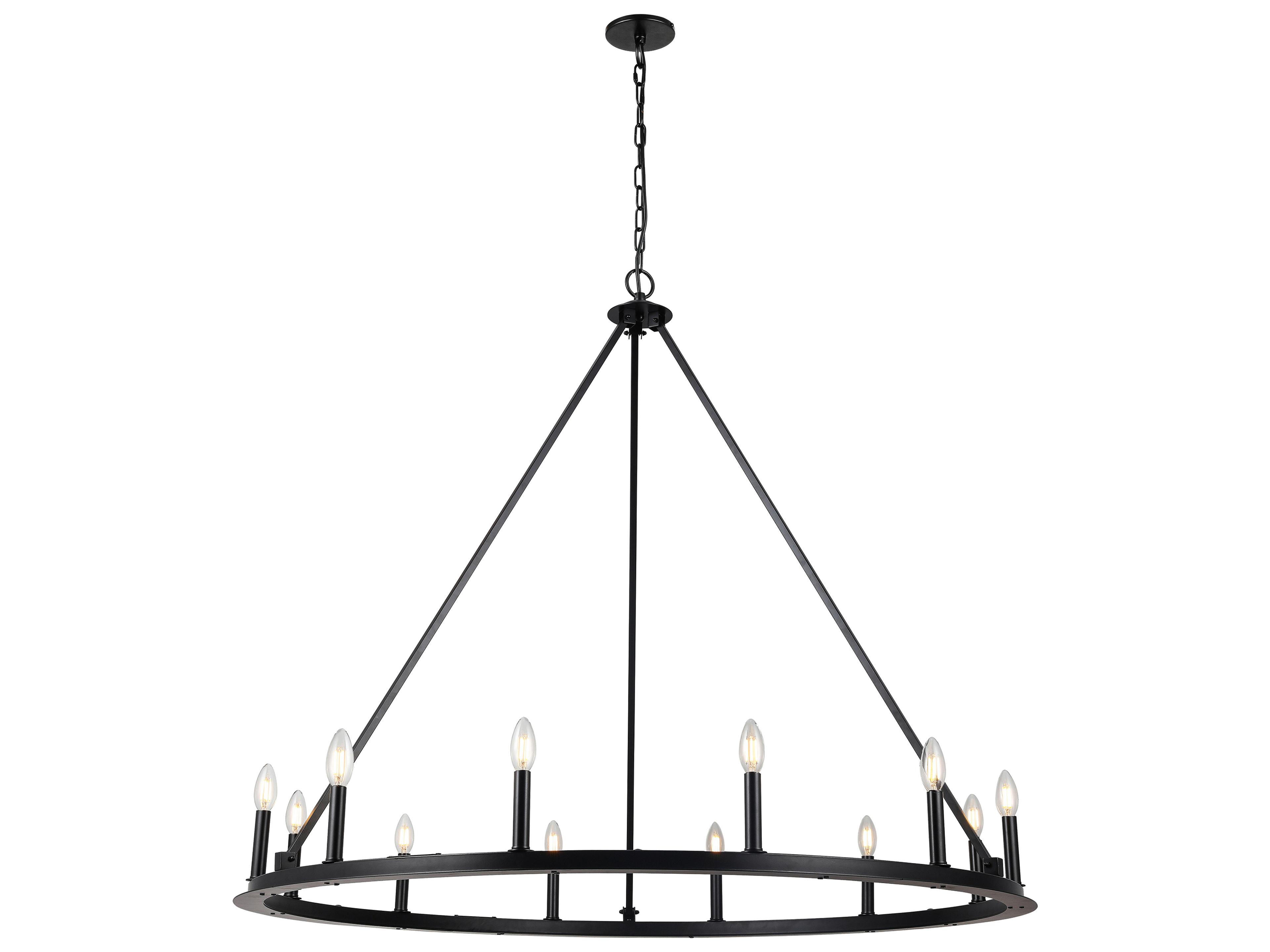 Colby 12-Light Matte Black Candelabra Chandelier