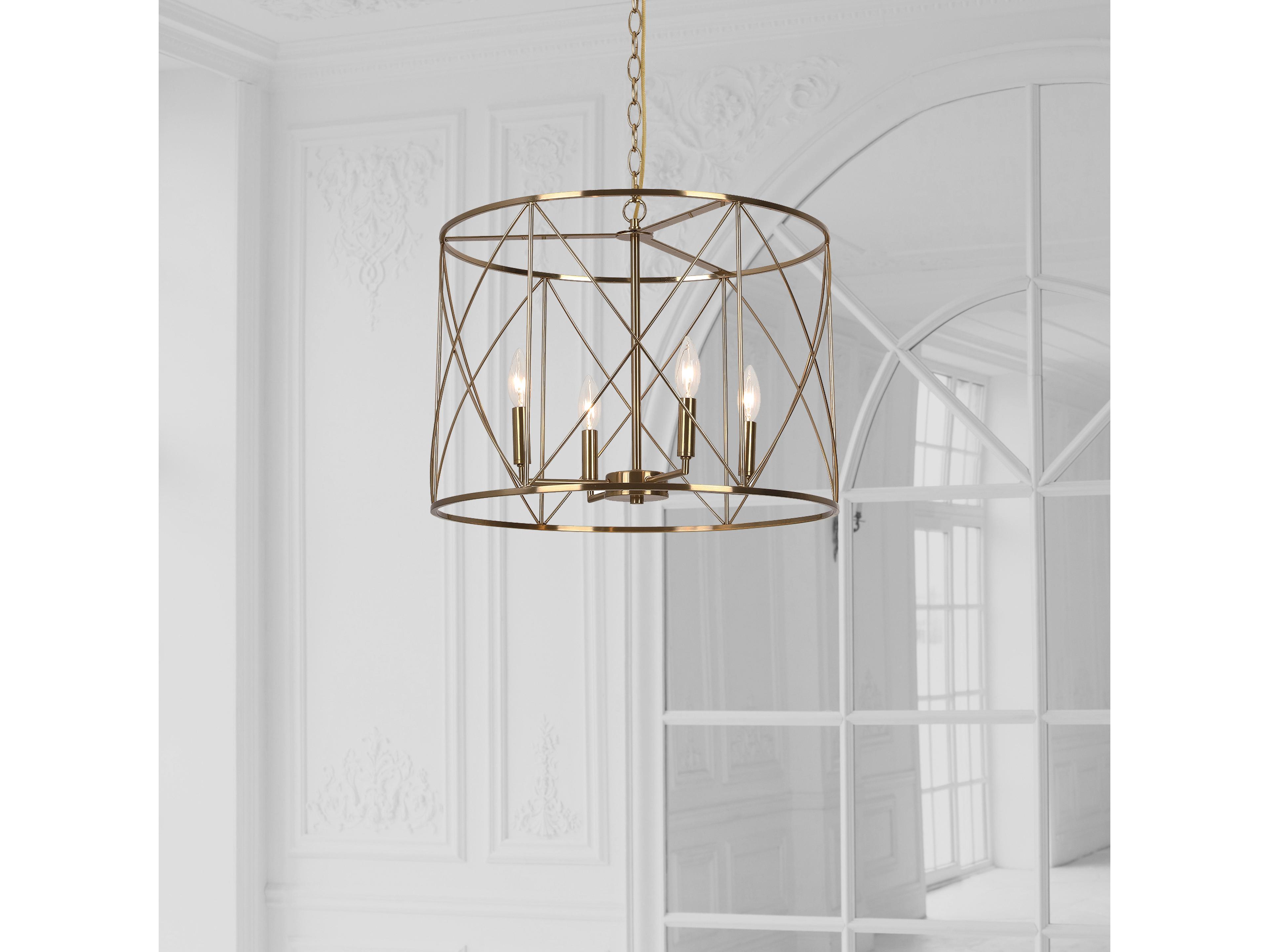 Dainolite Calah 4-Light Aged Brass Geometric Chandelier
