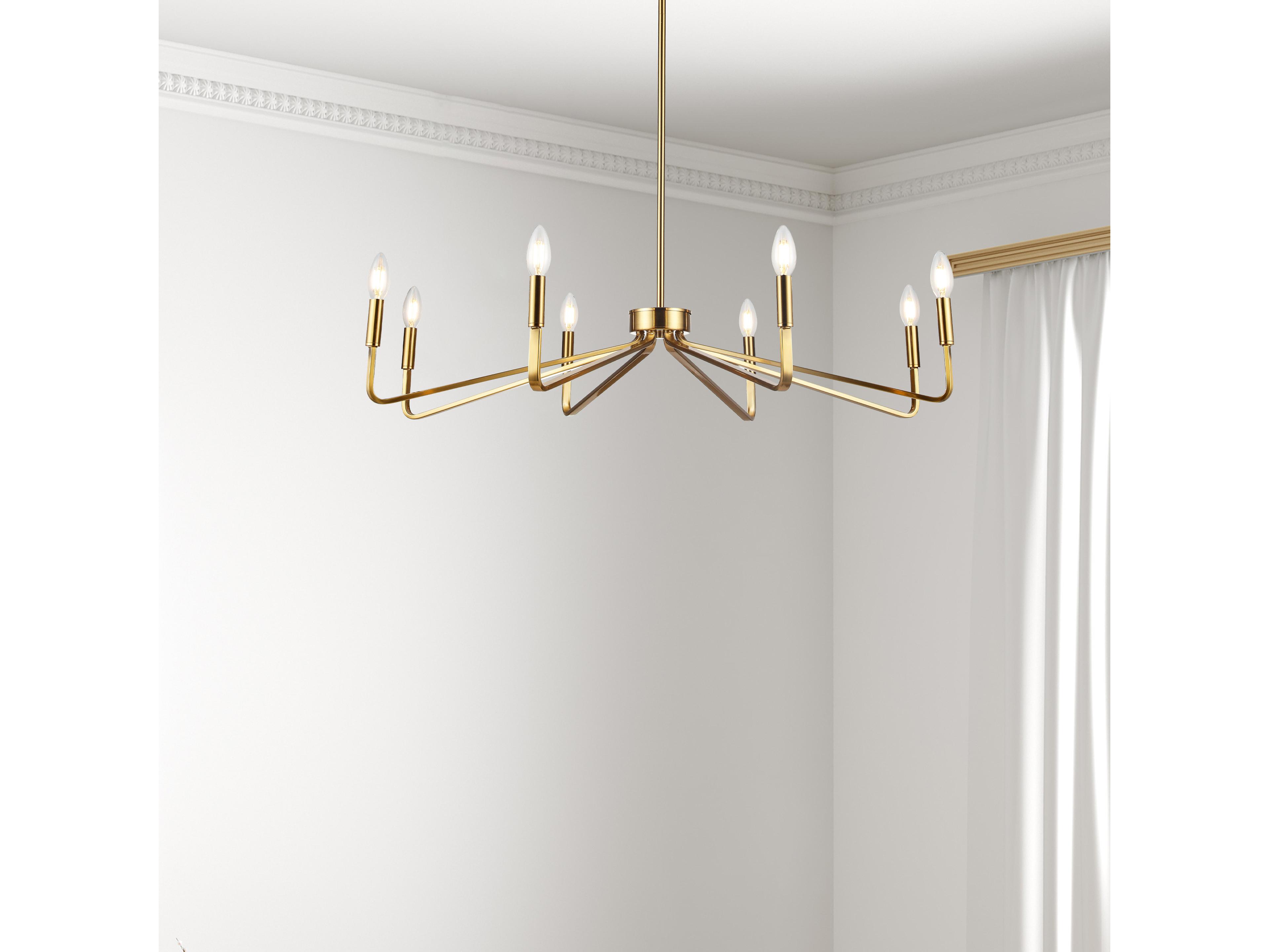 Dainolite Clayton 8-Light Aged Brass Candelabra Chandelier