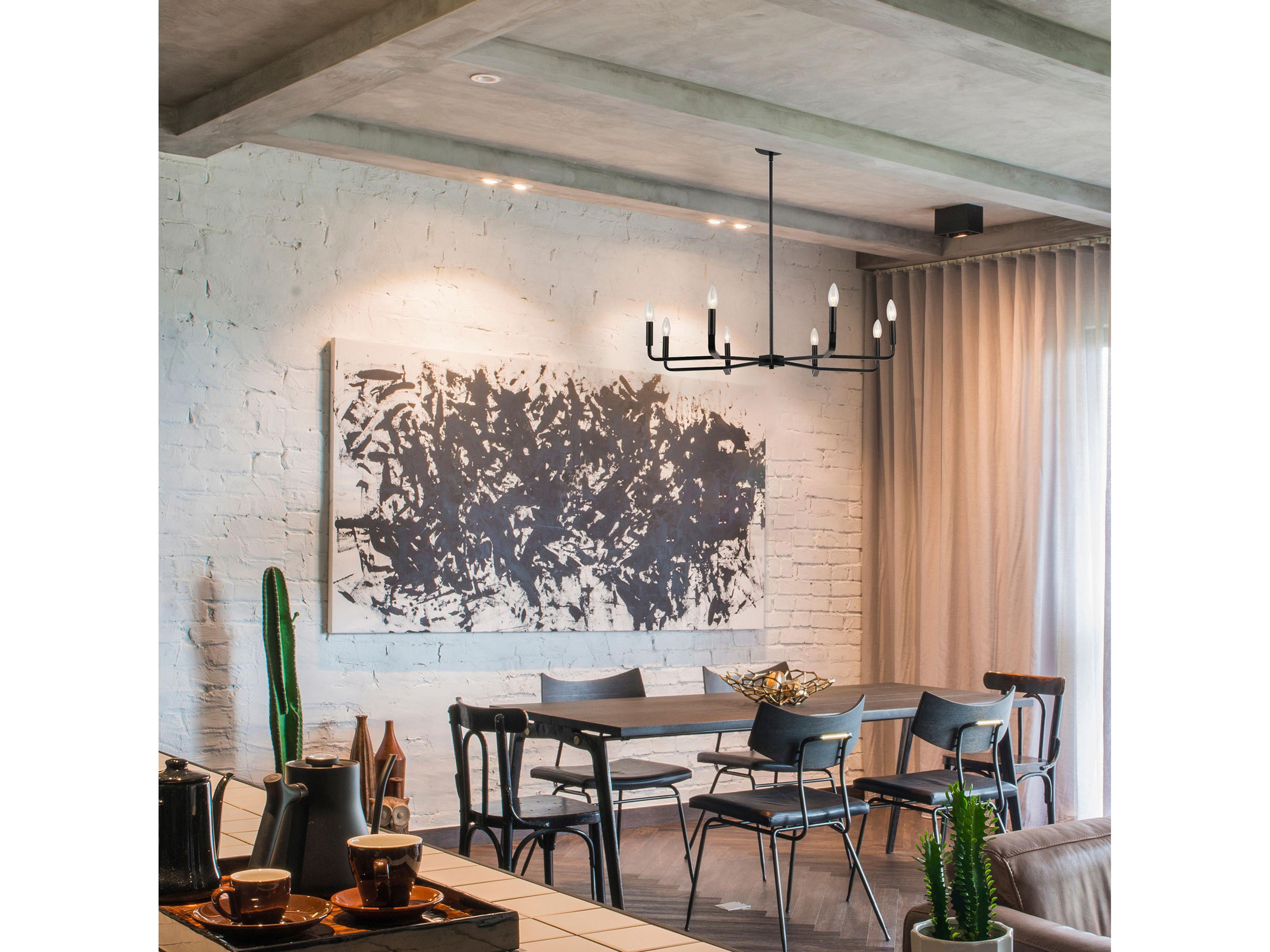 Dainolite Colette 8-Light Matte Black Candelabra Chandelier