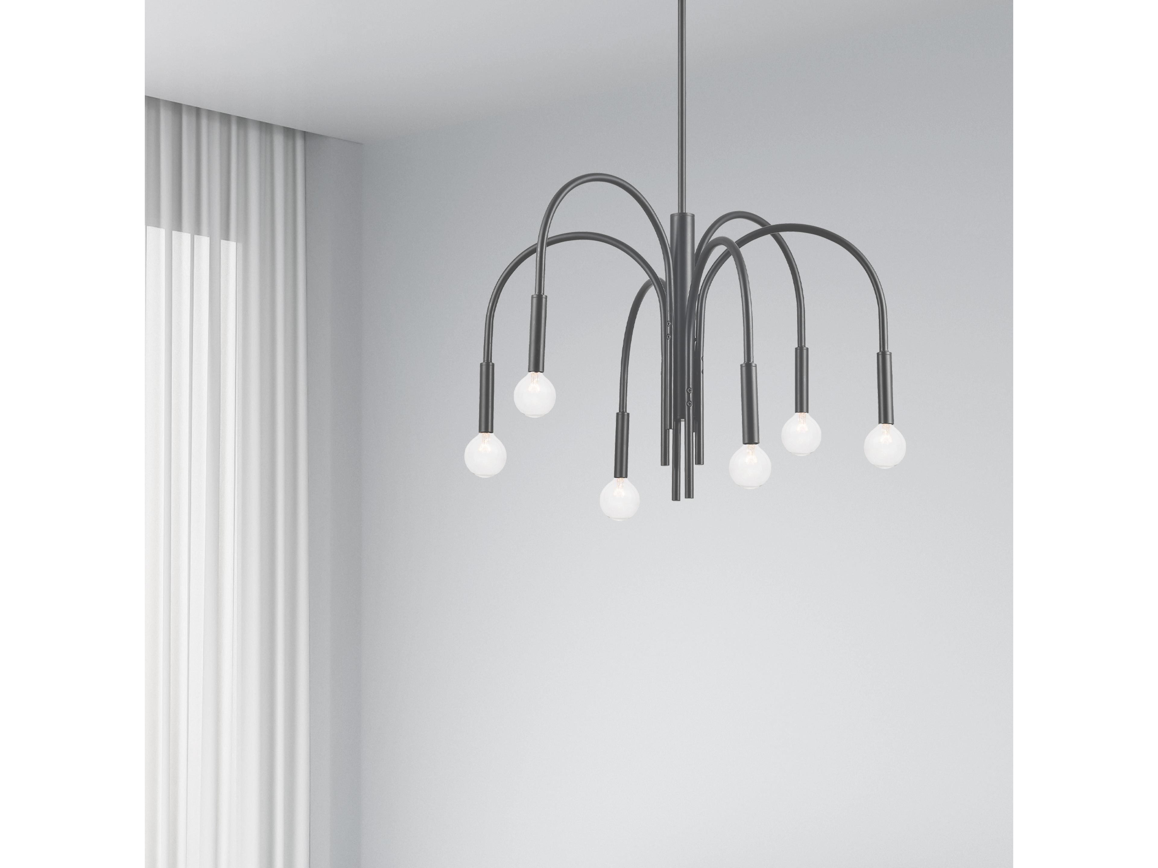 Dainolite Callway 6-Light Matte Black Chandelier