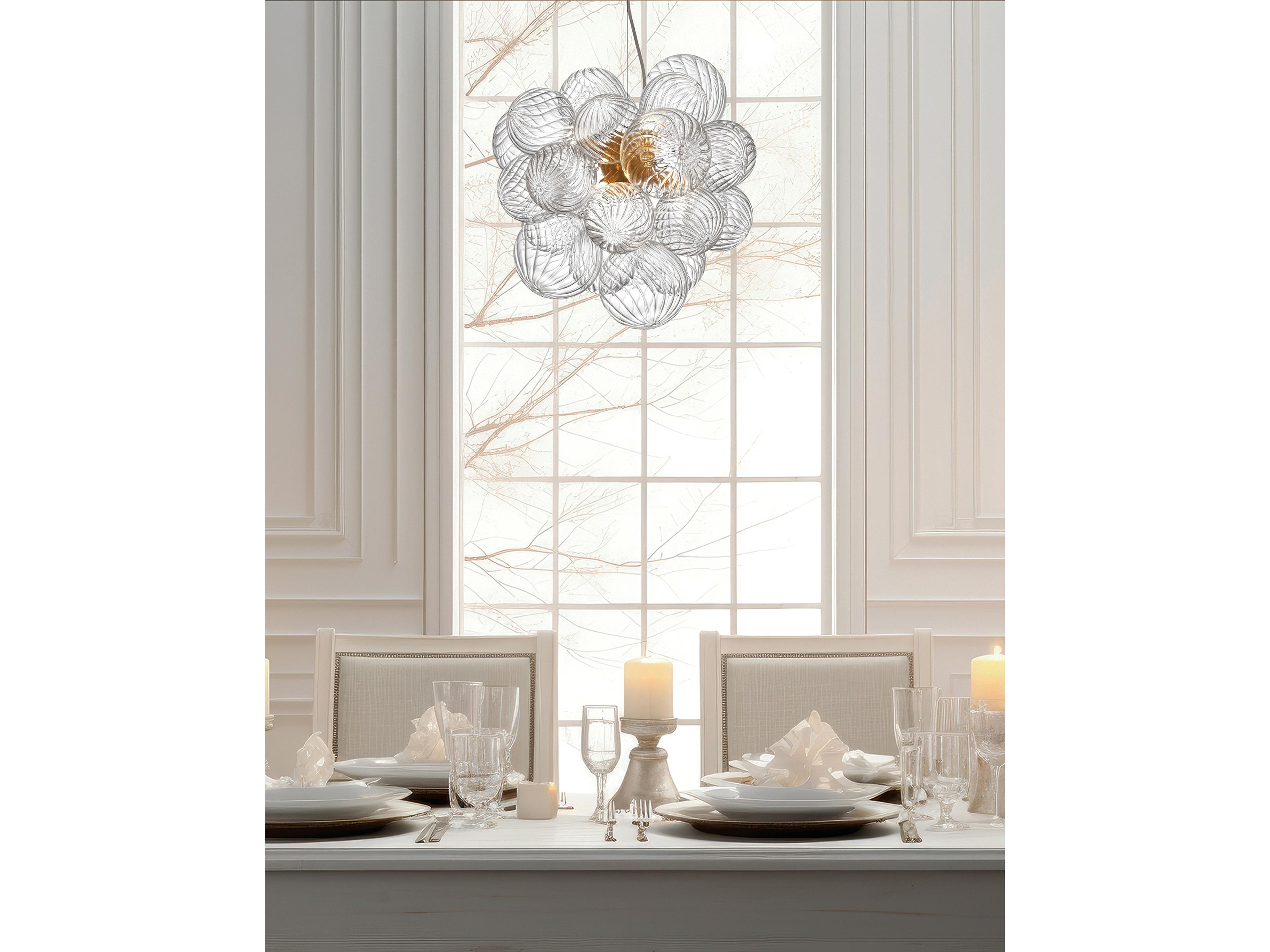 Dainolite Charlize 6-Light Aged Brass Globe Pendant