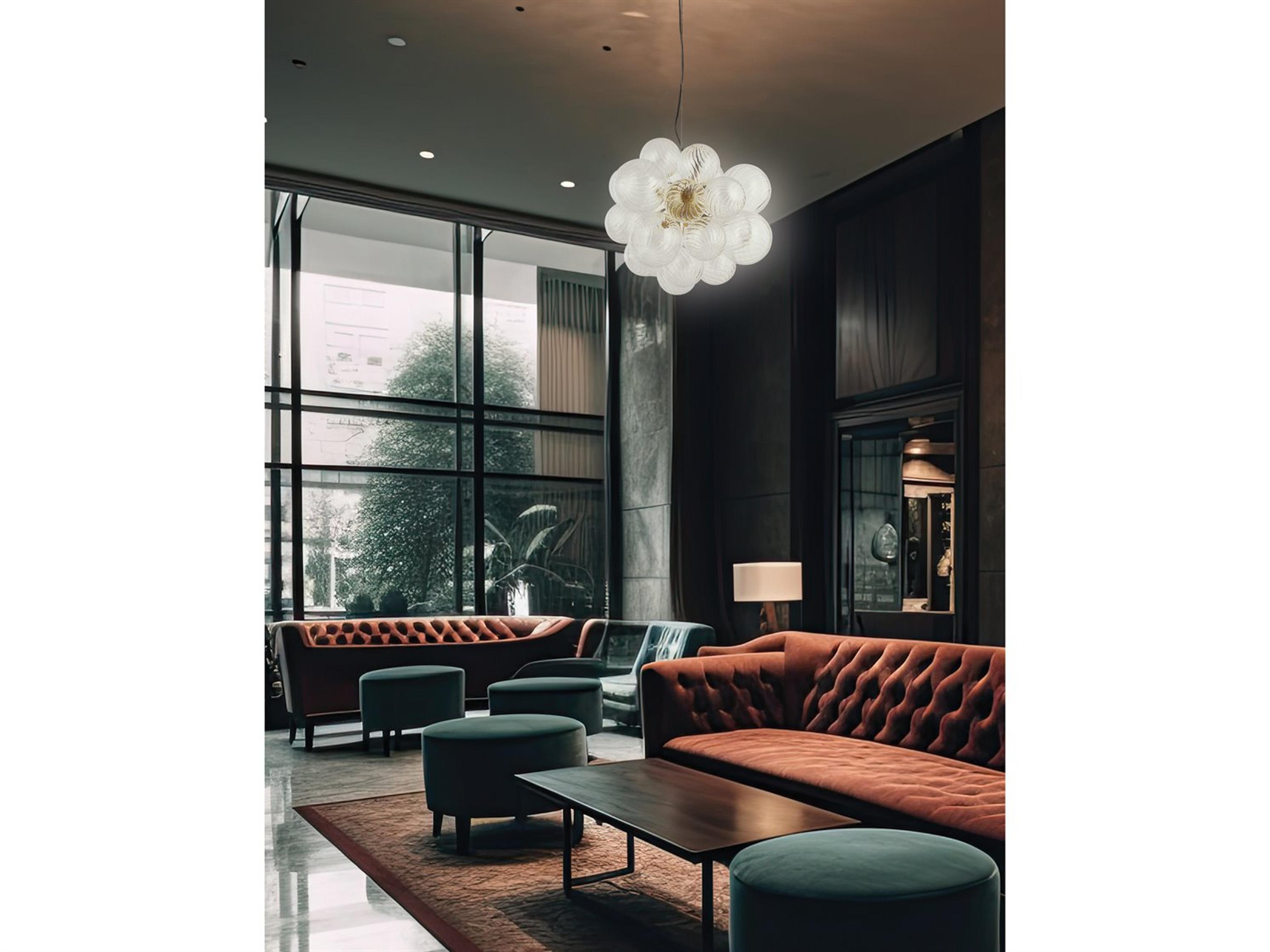 Dainolite Charlize 6-Light Aged Brass Globe Pendant