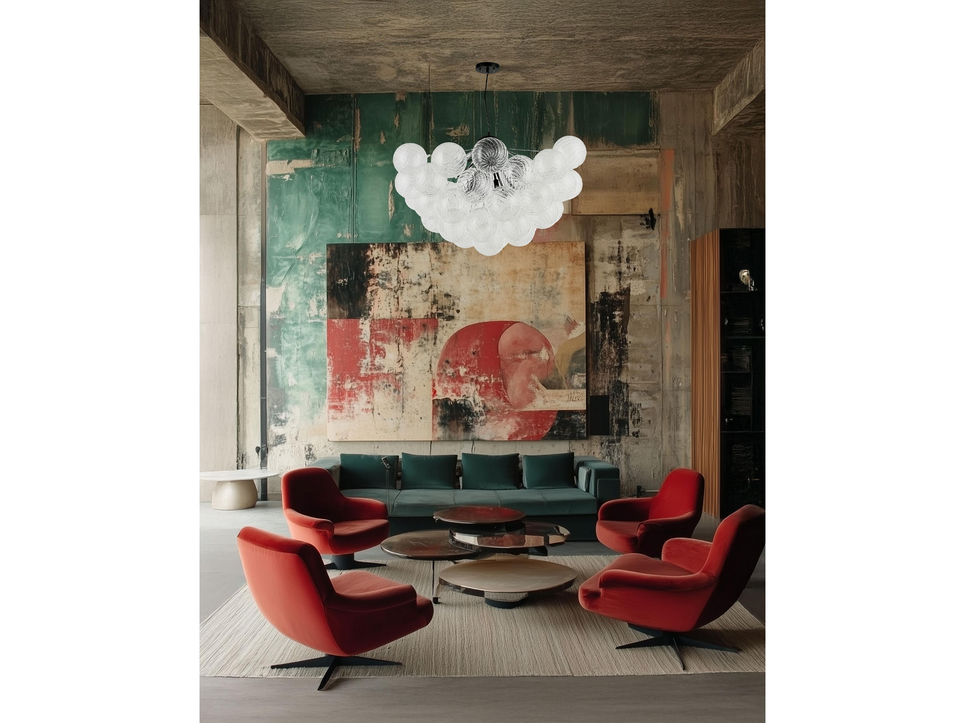 Dainolite Charlize 12-Light Matte Black Globe Chandelier