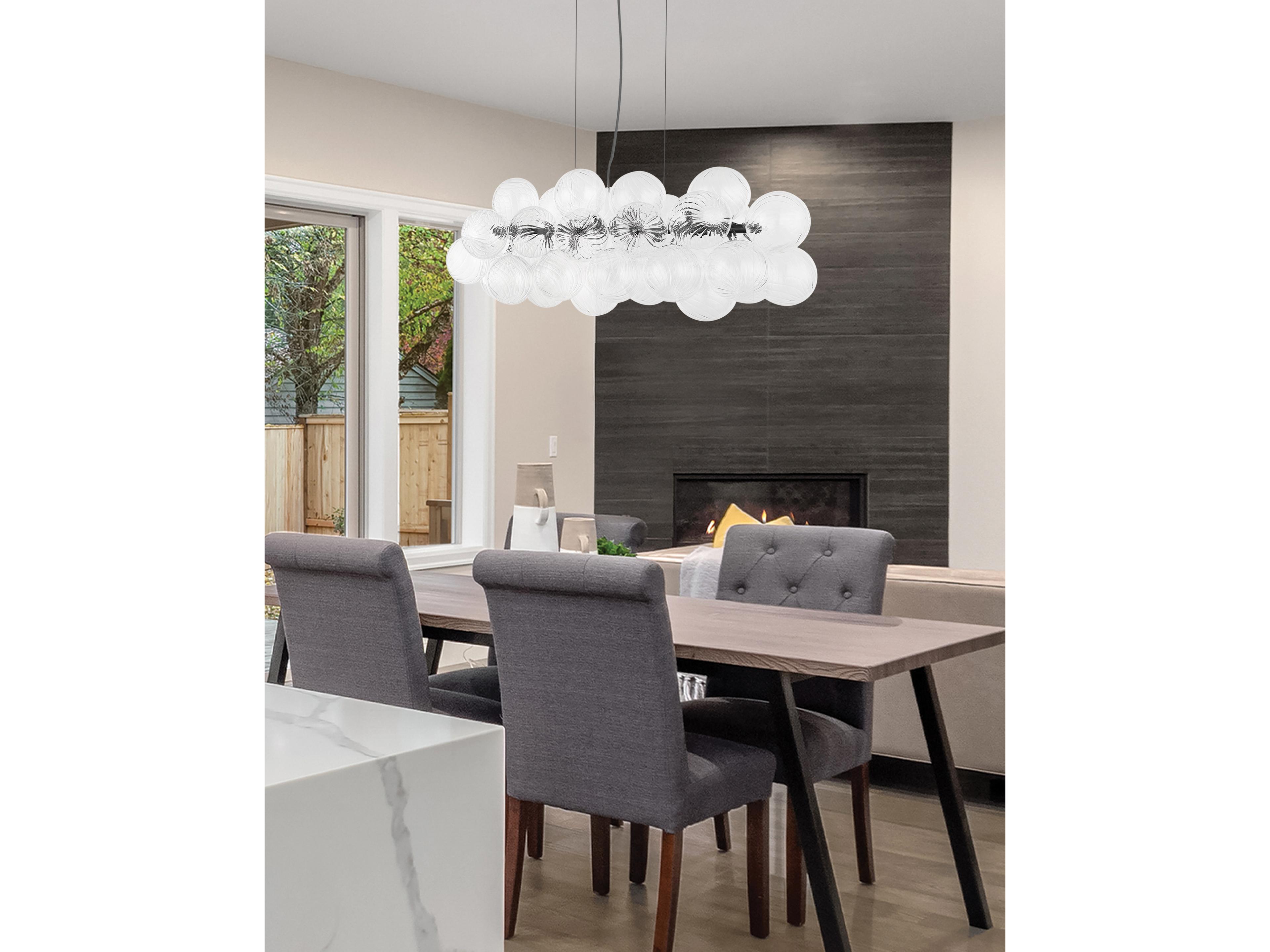 Dainolite Charlize 10-Light Matte Black Globe Island Pendant