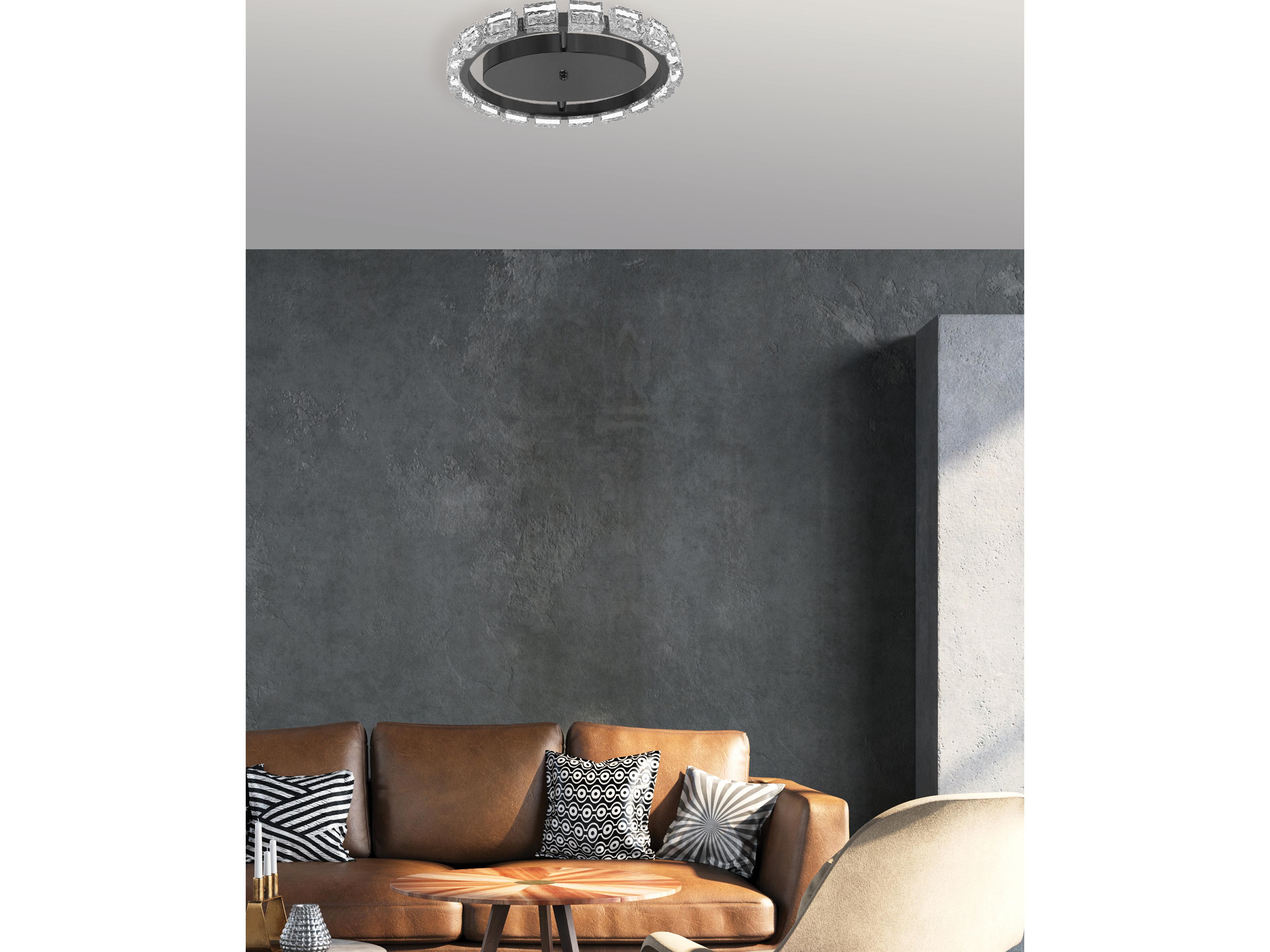 Dainolite Camila 1-Light Matte Black Round Flush Mount