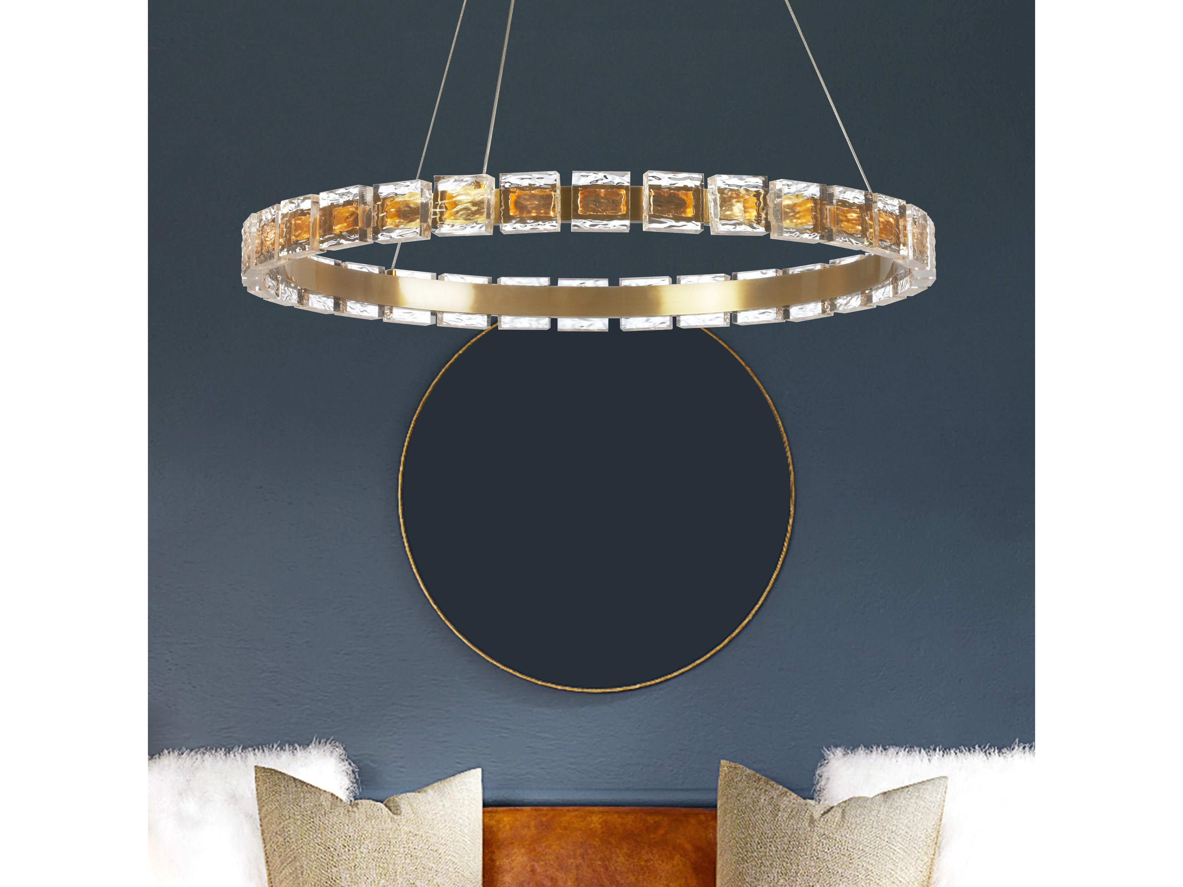 Dainolite Camila 1-Light Aged Brass Round Chandelier