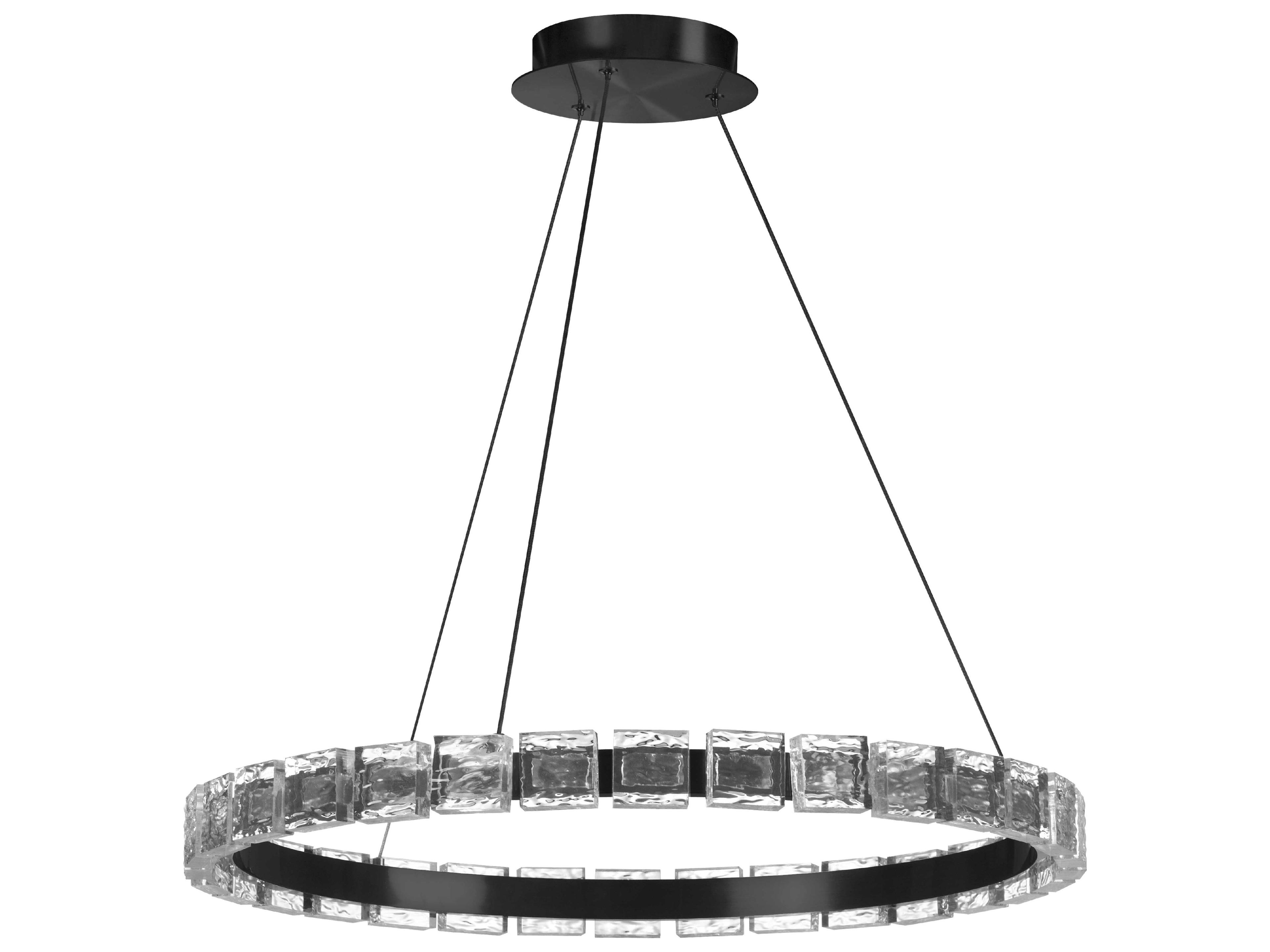 Camila 1-Light Matte Black Round Chandelier